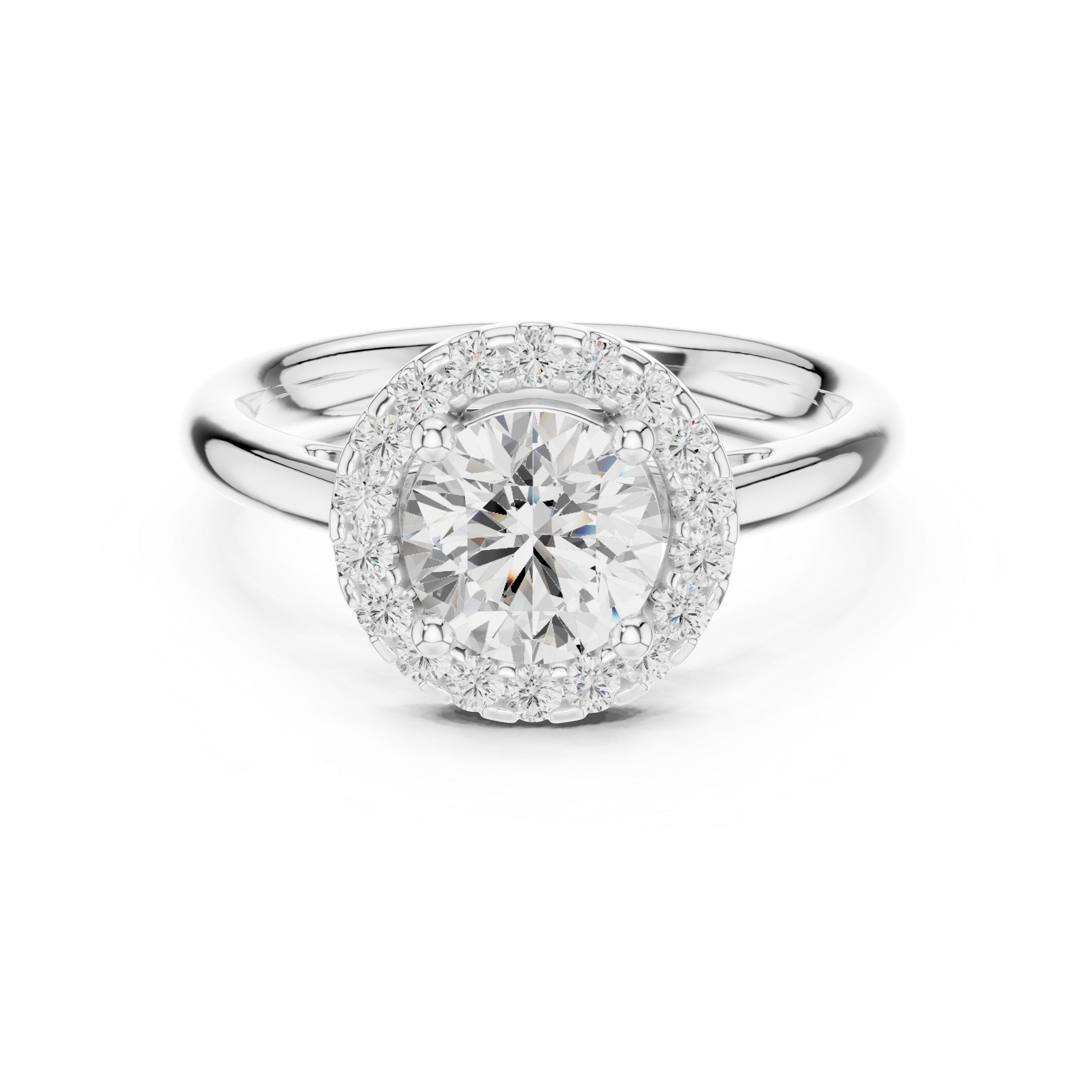 Round Halo Diamond Engagement Ring