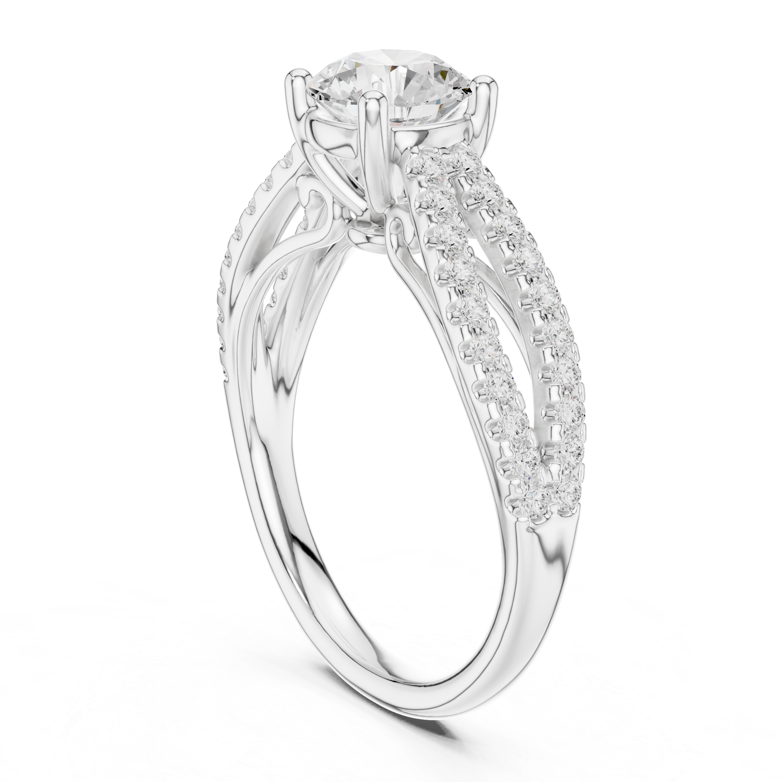 Split Shank Diamond Engagement Ring