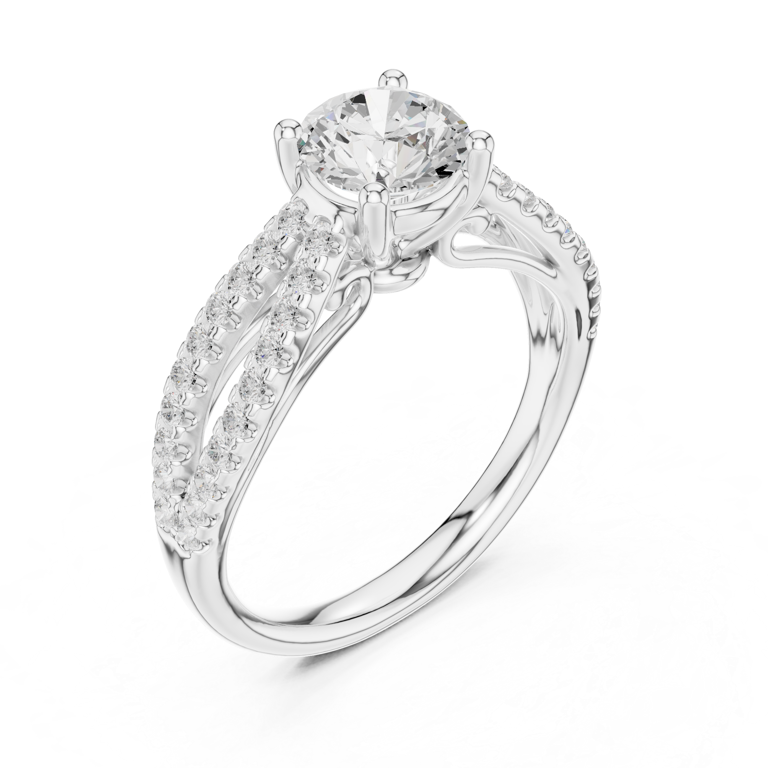 Split Shank Diamond Engagement Ring