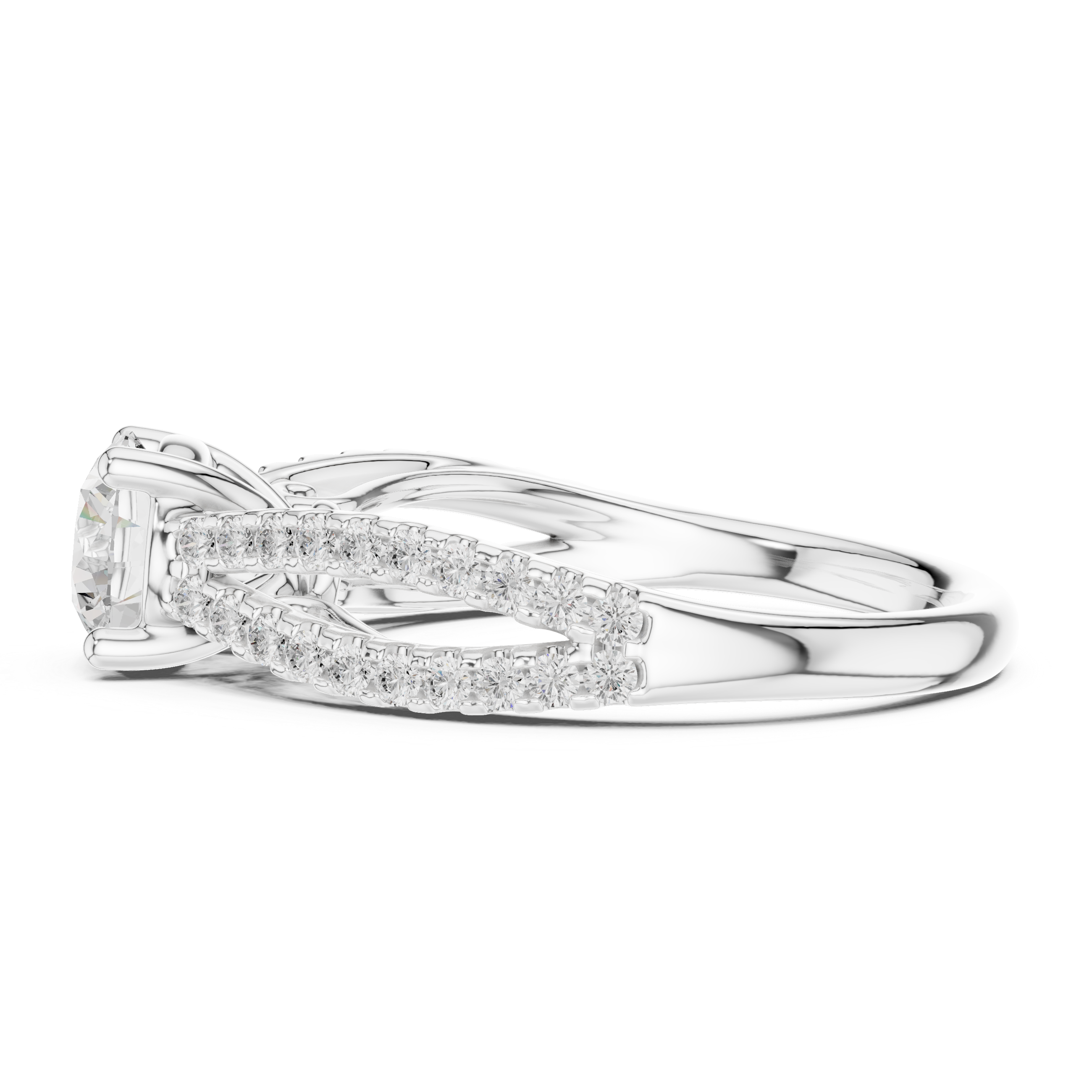 Split Shank Diamond Engagement Ring