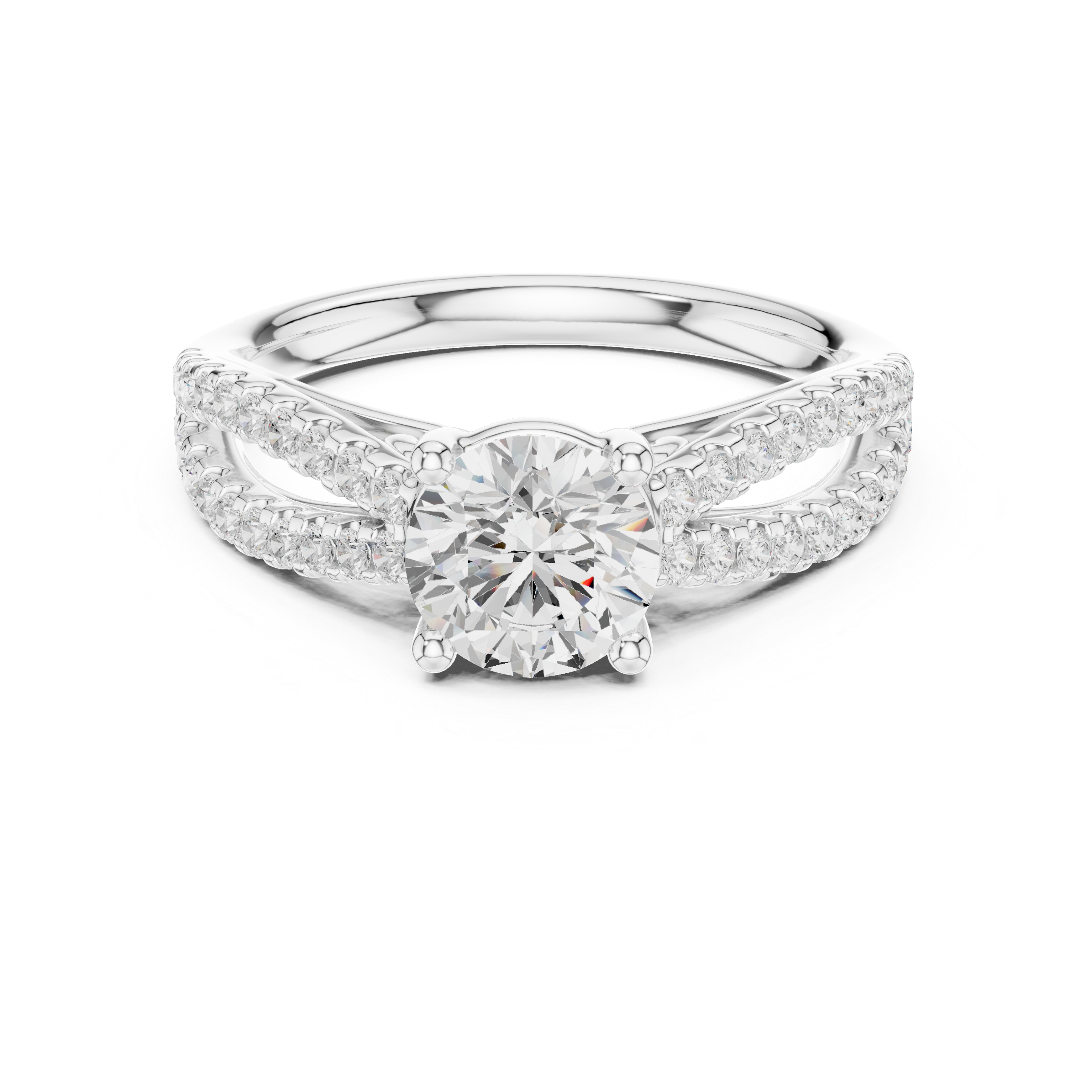 Split Shank Diamond Engagement Ring