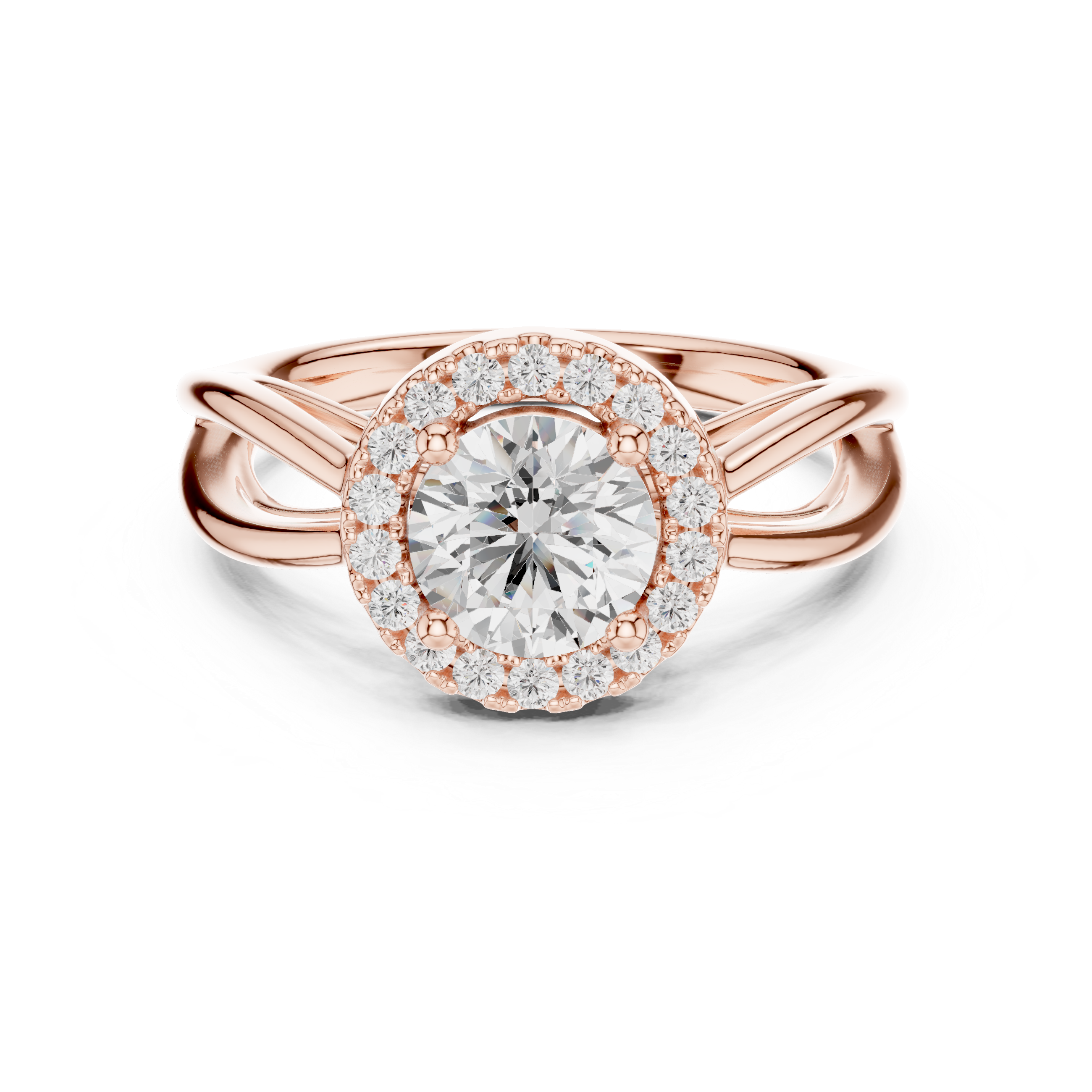 Vintage Halo Diamond Engagement Ring