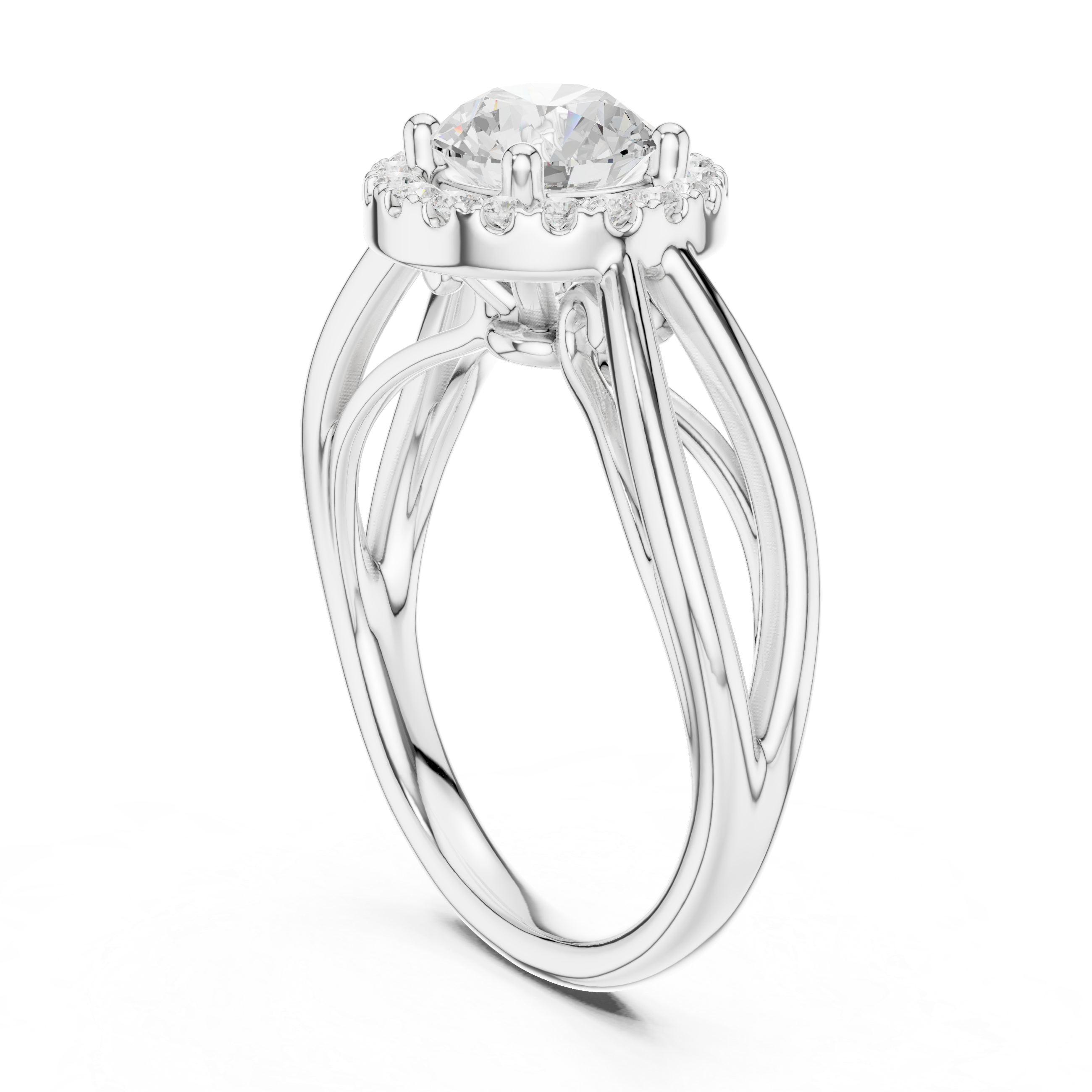 Vintage Halo Diamond Engagement Ring