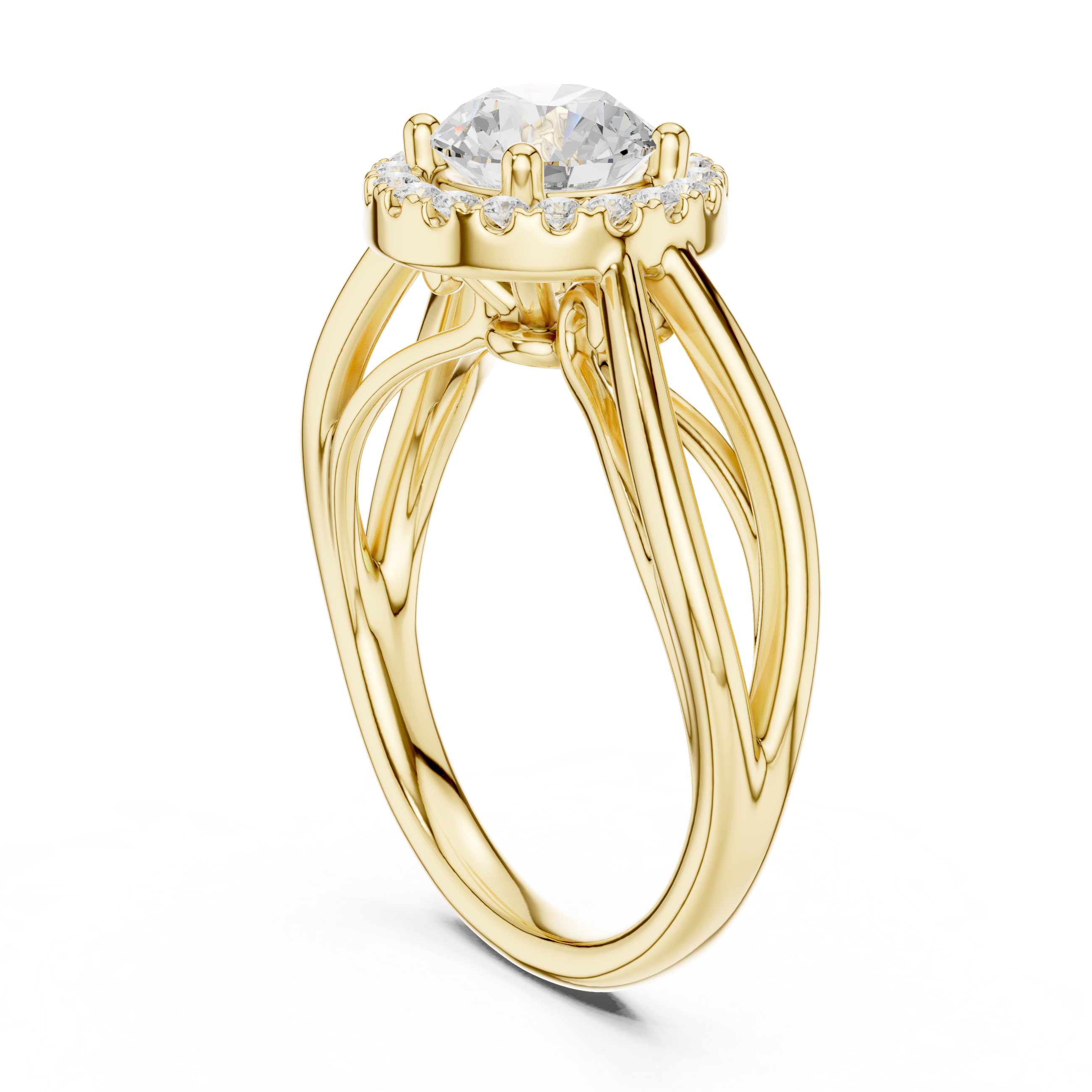 Vintage Halo Diamond Engagement Ring