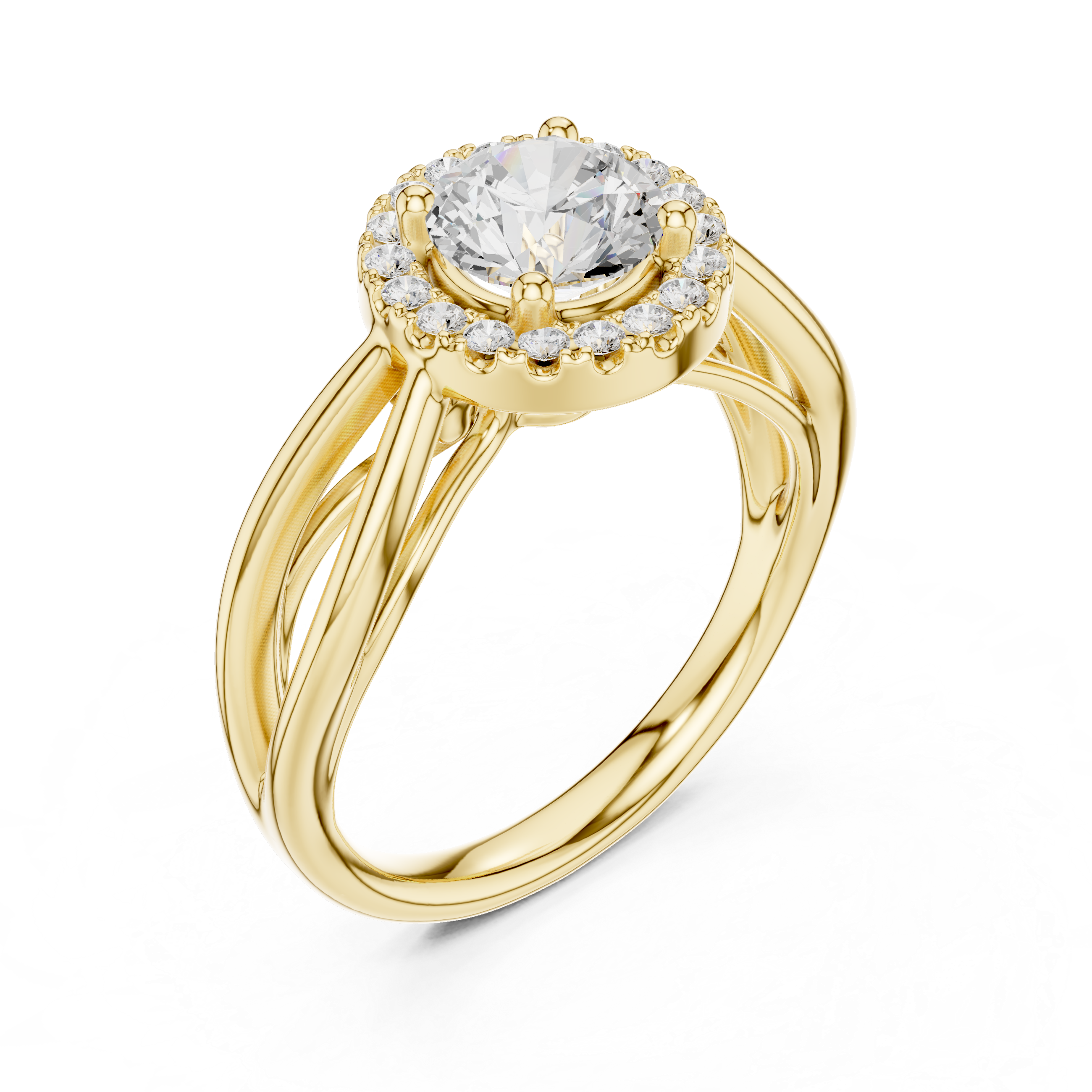 Vintage Halo Diamond Engagement Ring