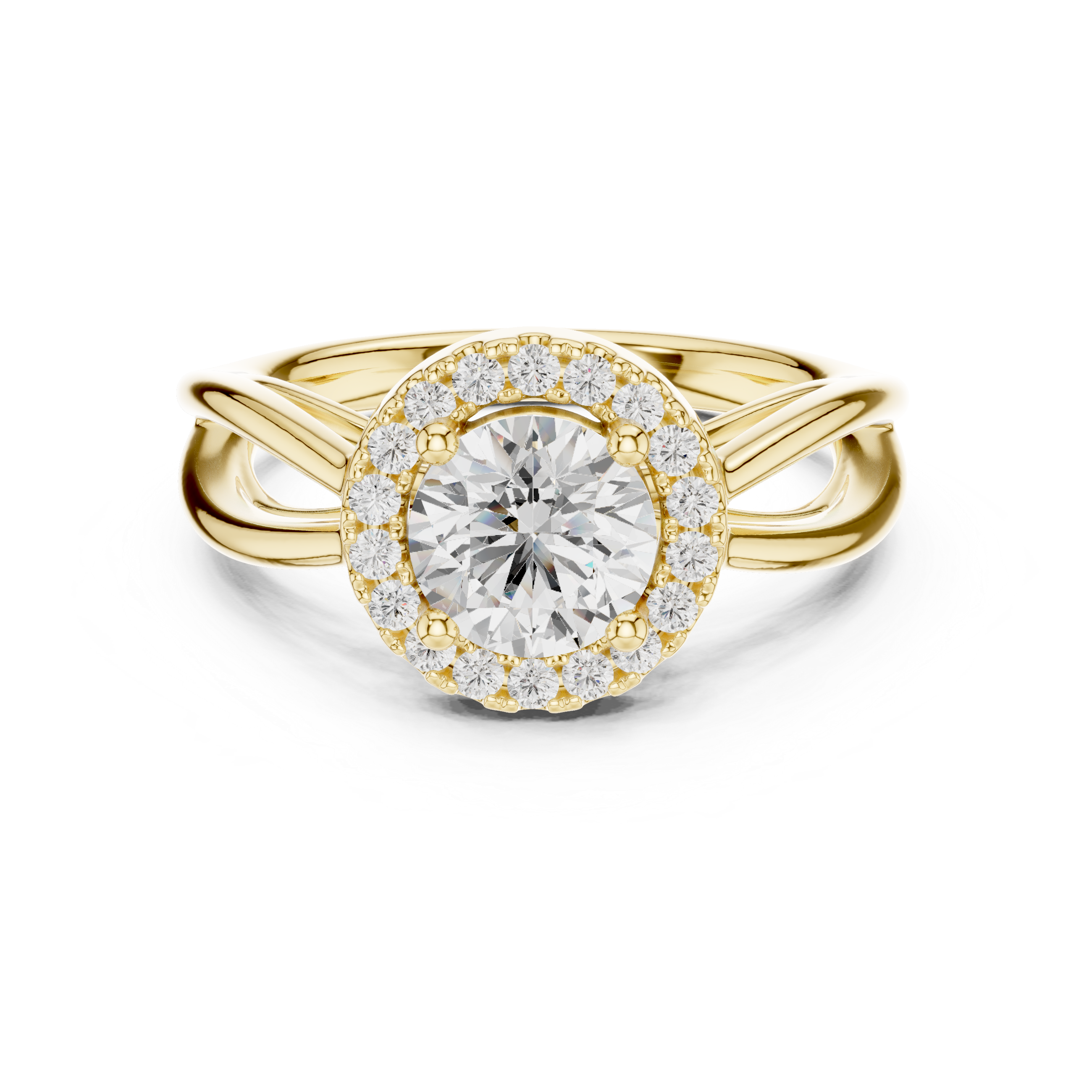 Vintage Halo Diamond Engagement Ring