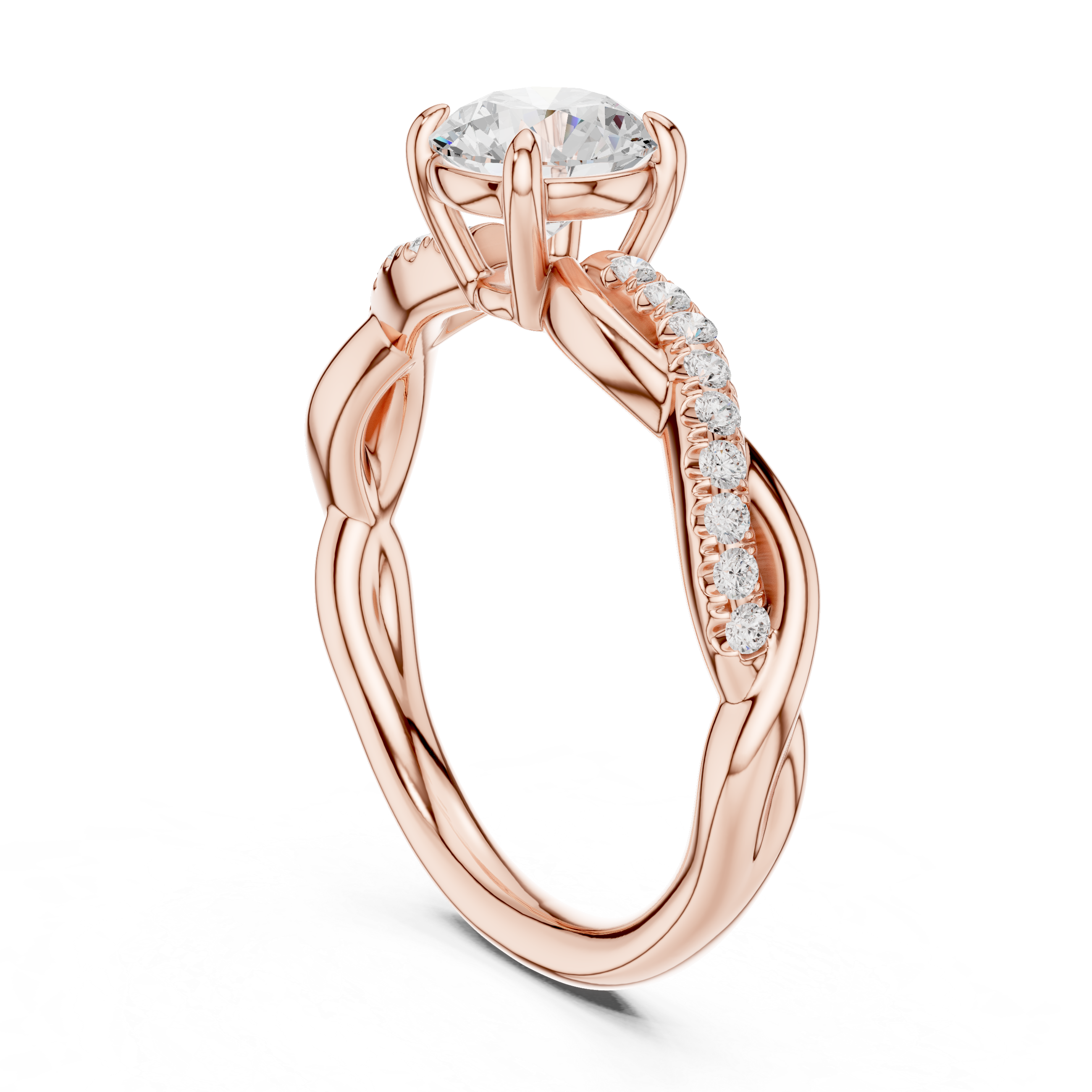 Twisted Diamond Engagement Ring