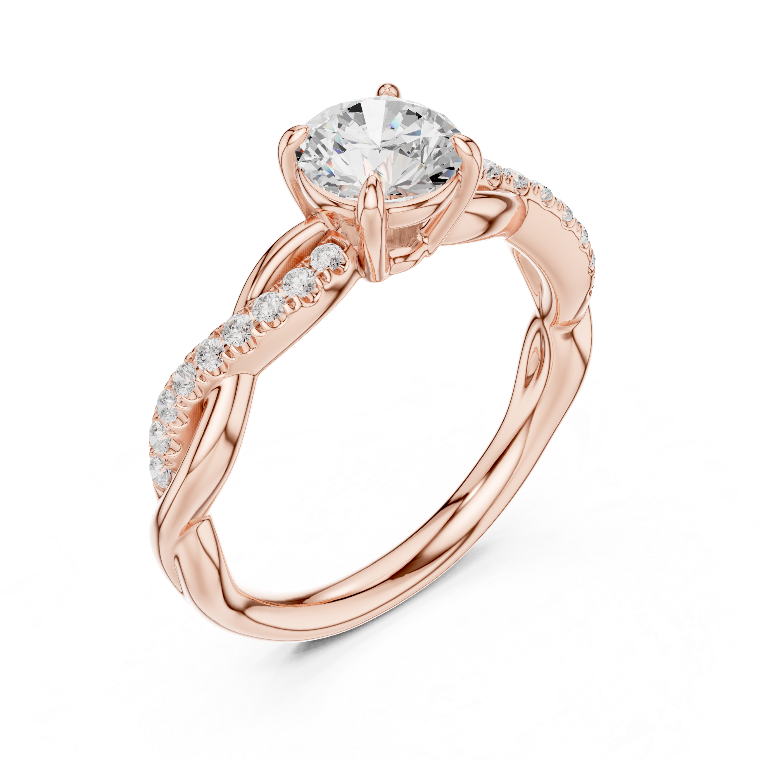 Twisted Diamond Engagement Ring