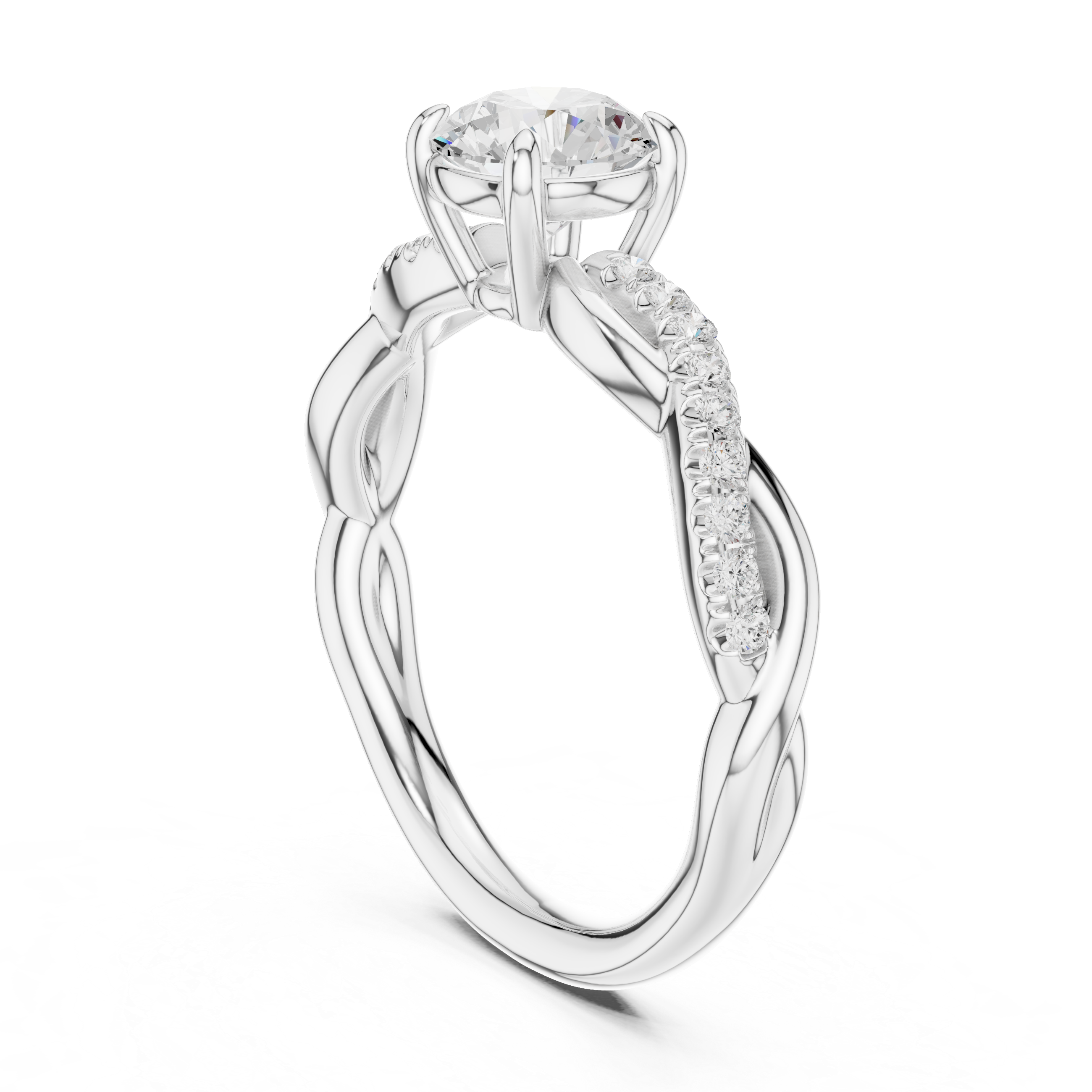 Twisted Diamond Engagement Ring