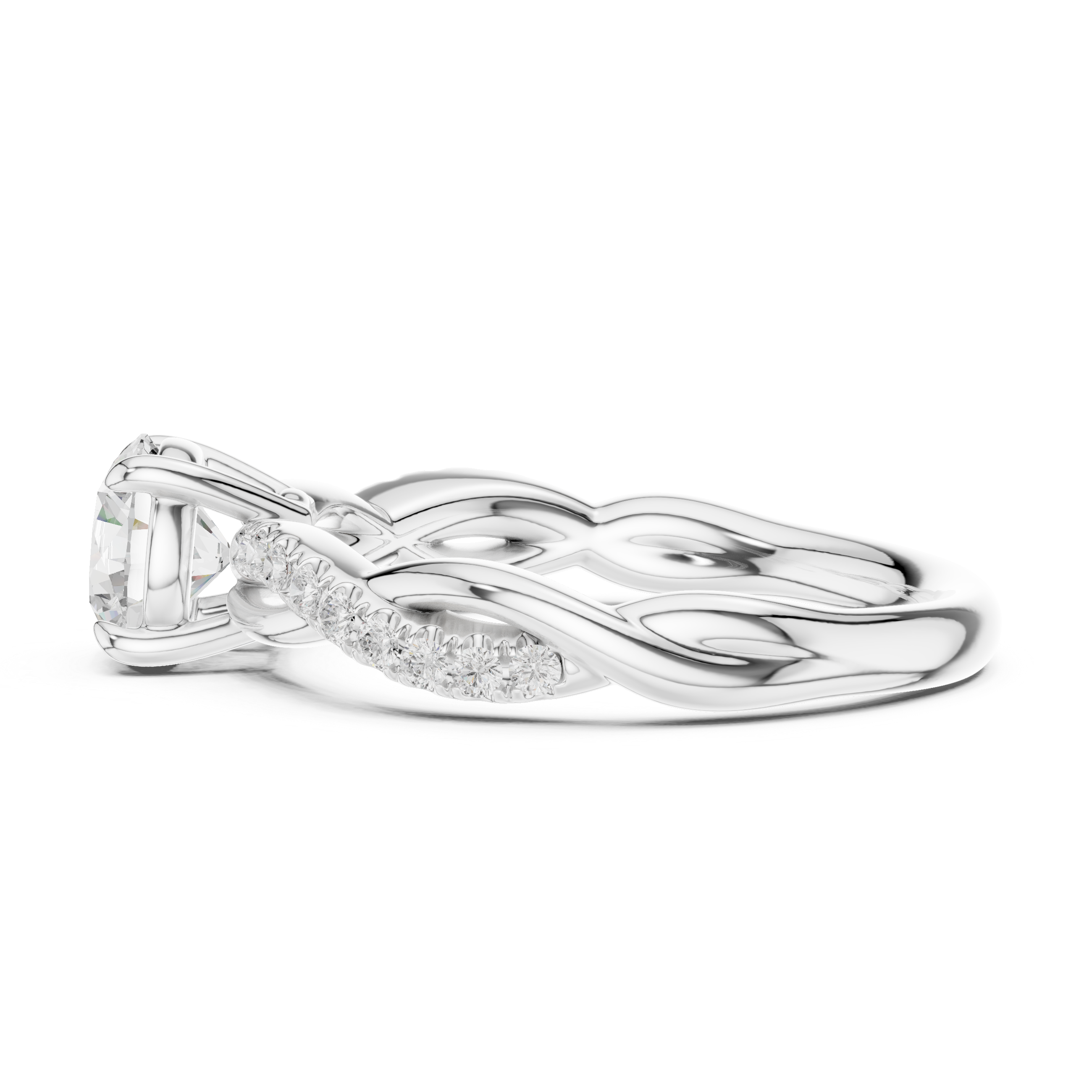 Twisted Diamond Engagement Ring