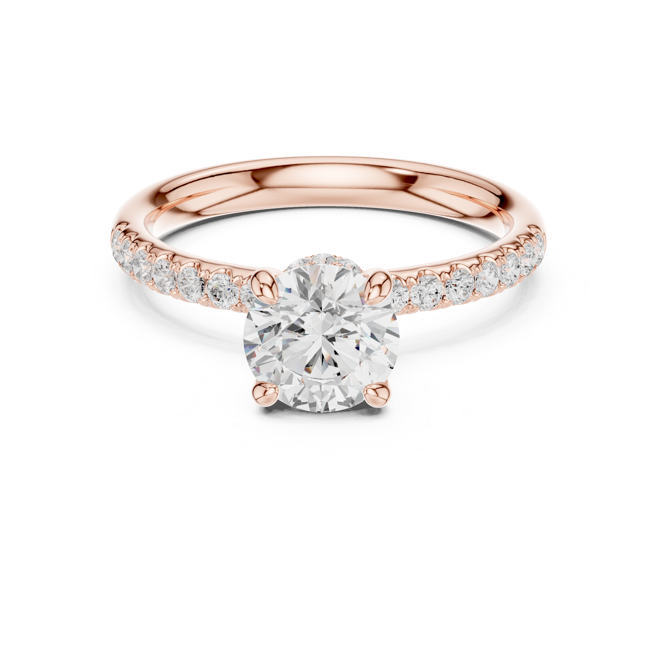 Hidden Halo Pavé Solitaire Engagement Ring