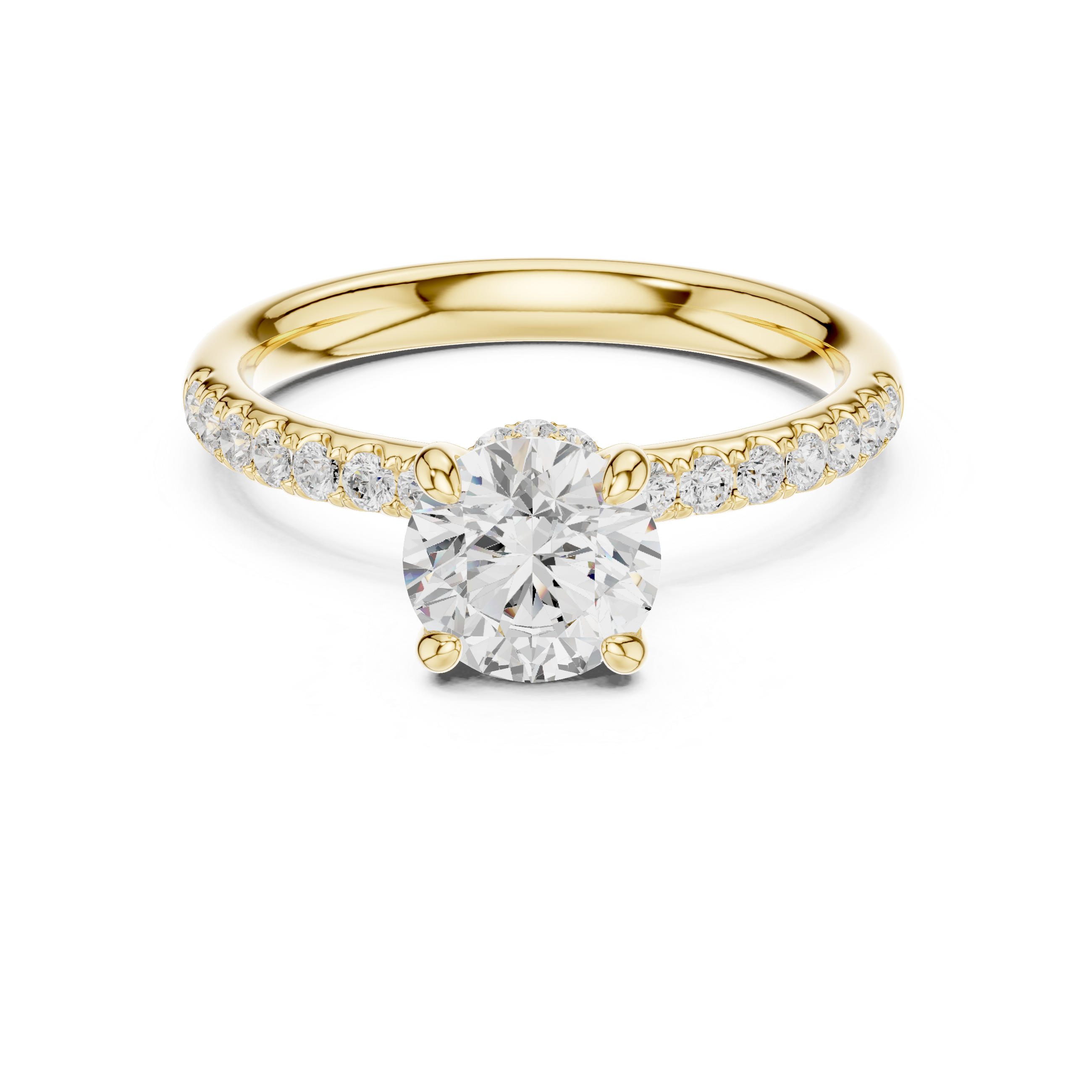 Hidden Halo Pavé Solitaire Engagement Ring