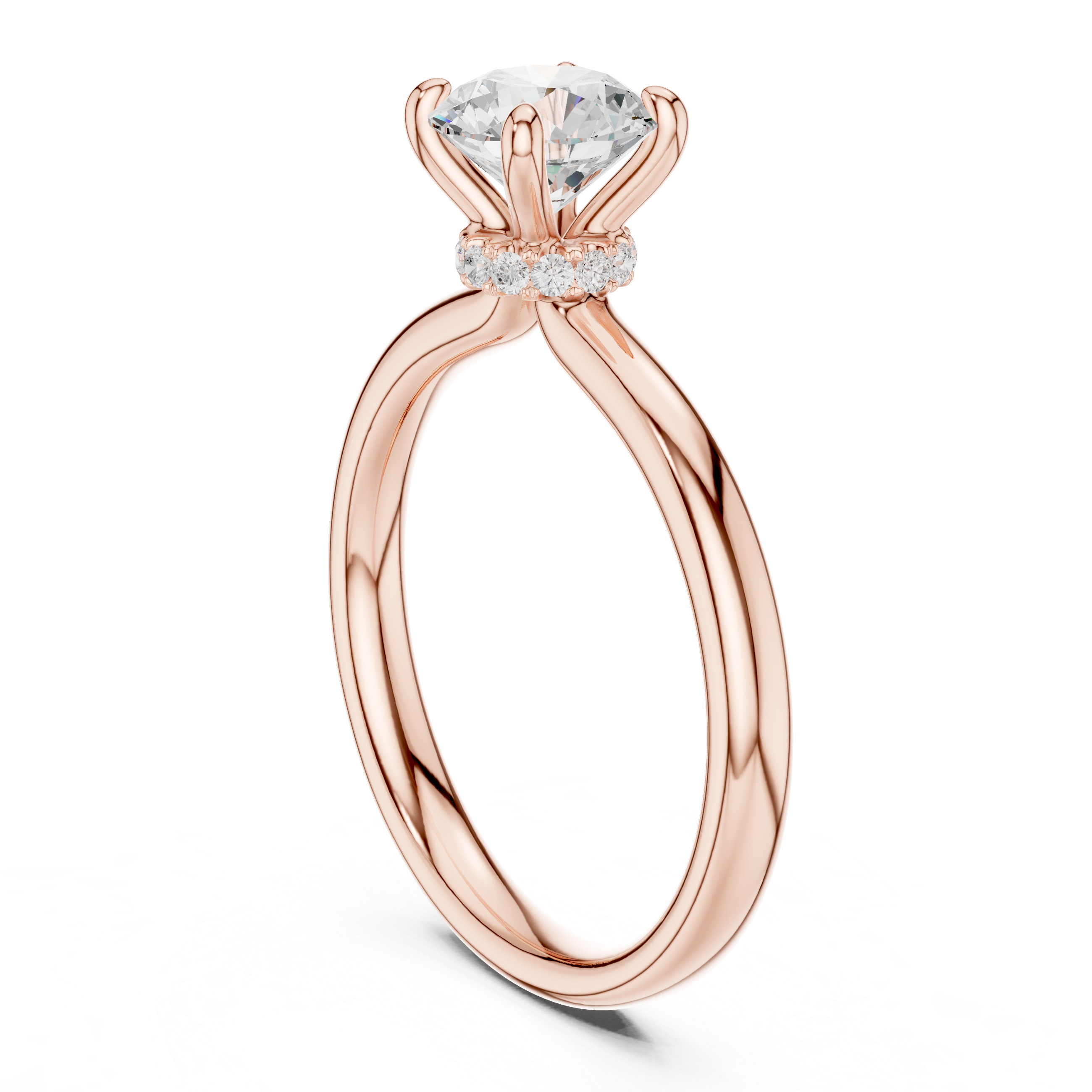 Hidden Halo Solitaire Engagement Ring