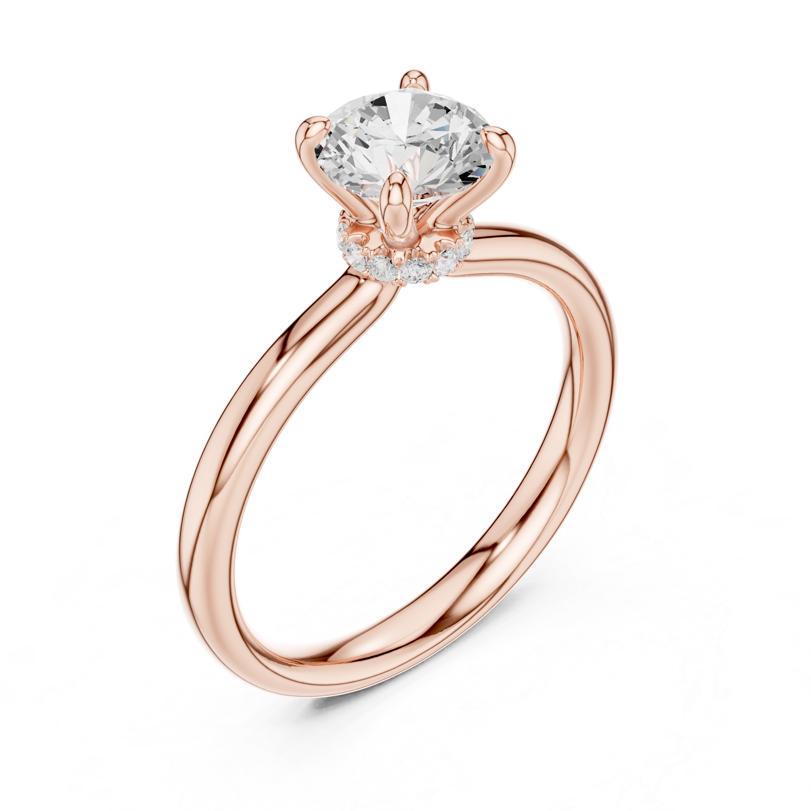 Hidden Halo Solitaire Engagement Ring