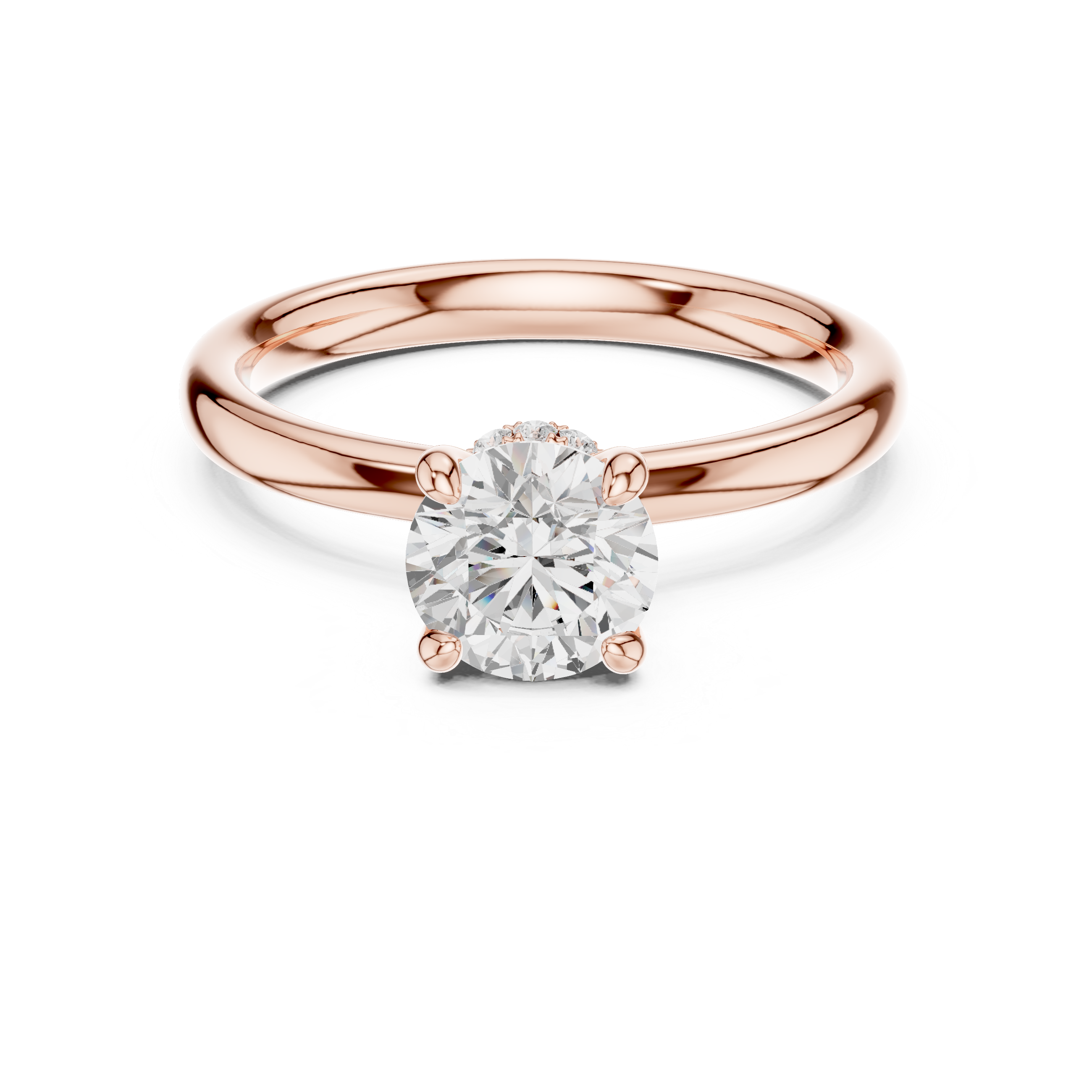 Hidden Halo Solitaire Engagement Ring