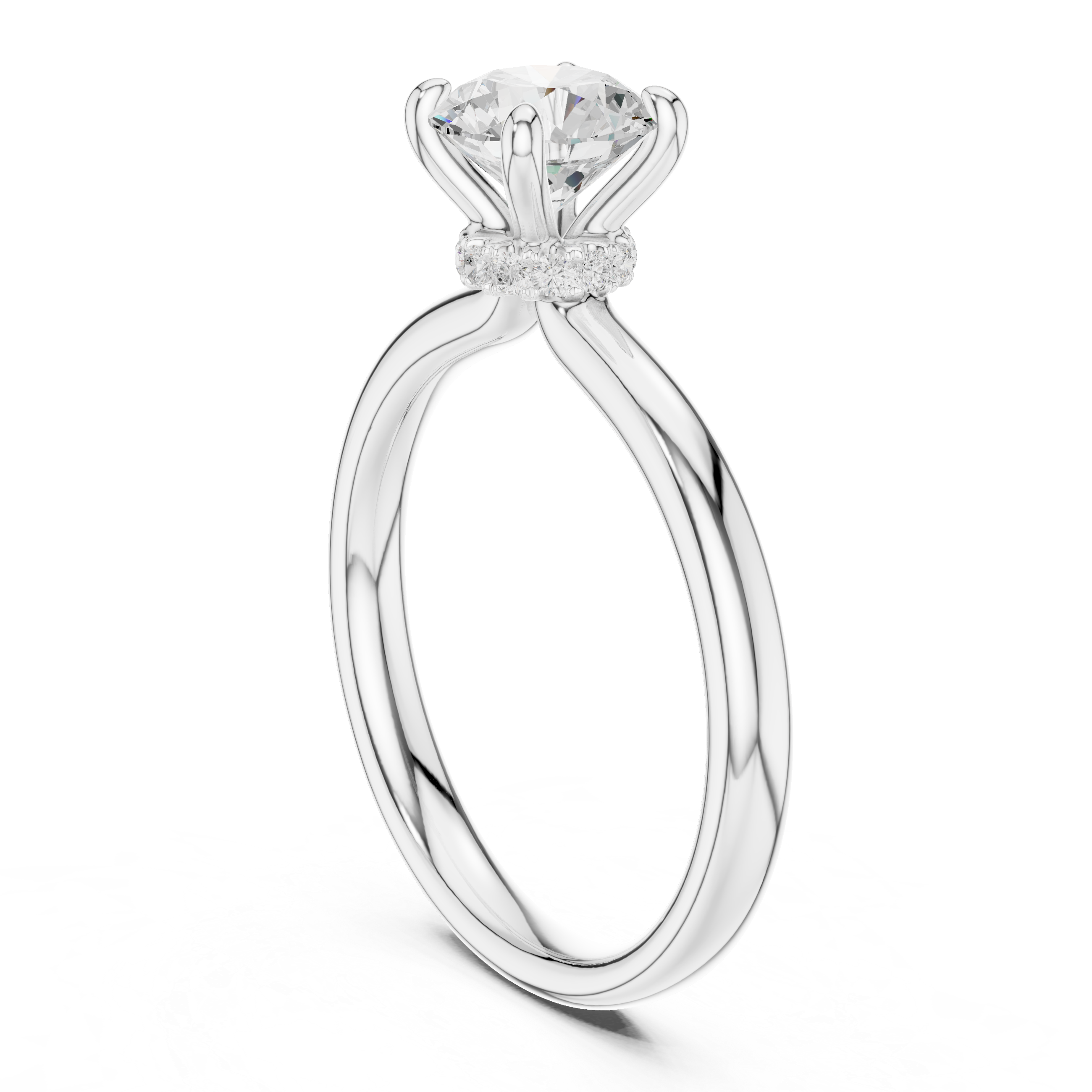 Hidden Halo Solitaire Engagement Ring