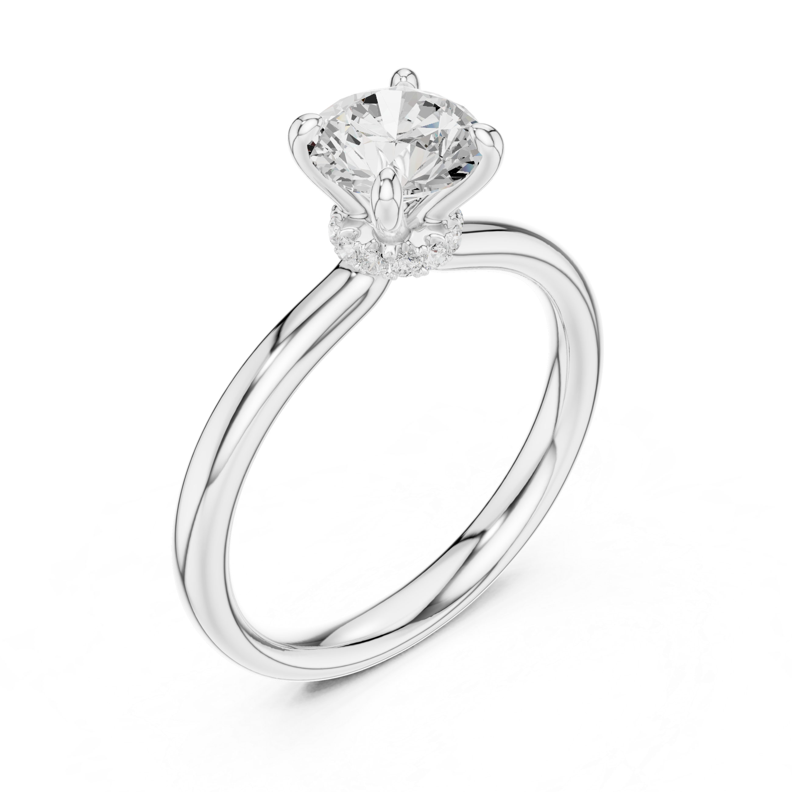 Hidden Halo Solitaire Engagement Ring