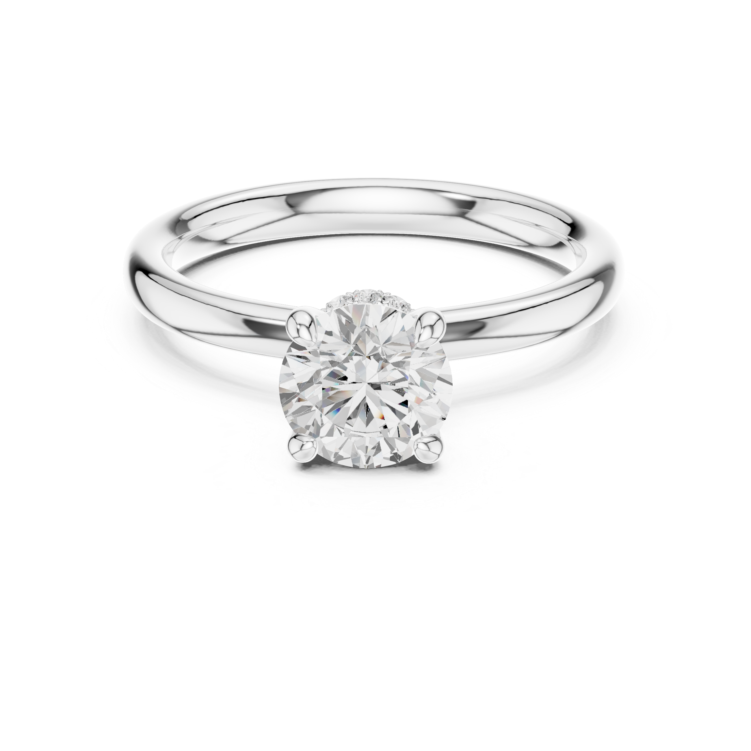 Hidden Halo Solitaire Engagement Ring