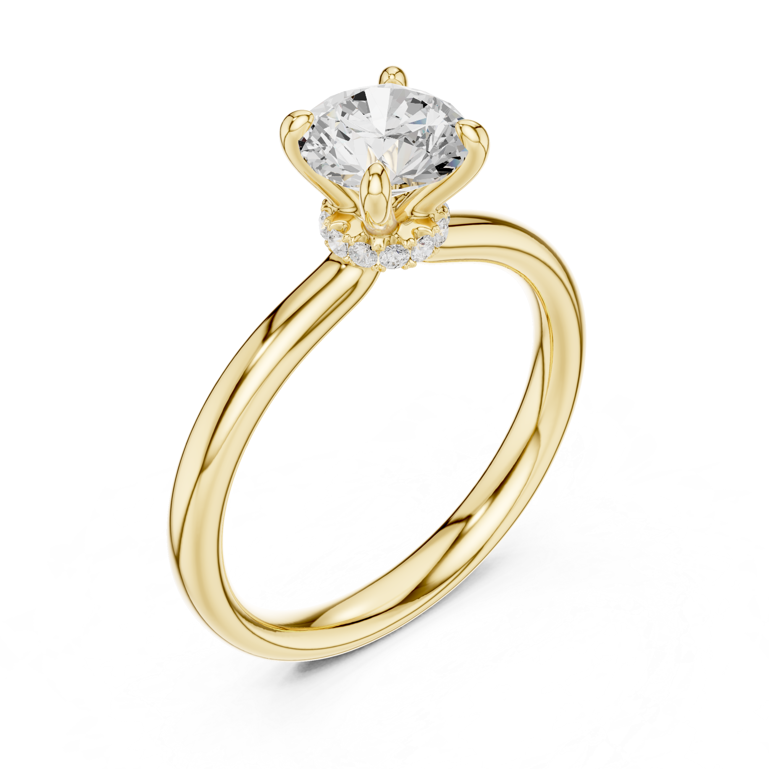 Hidden Halo Solitaire Engagement Ring
