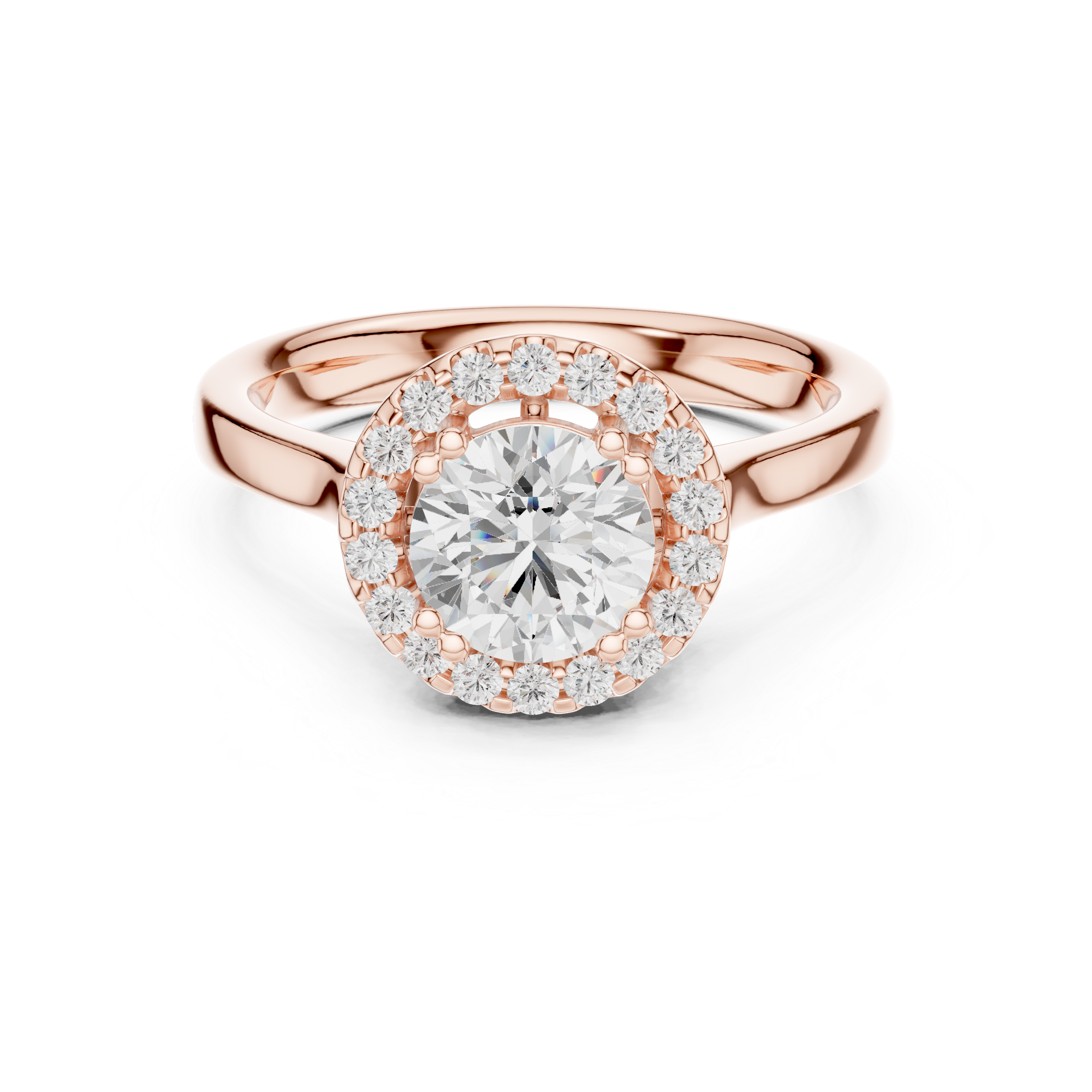 Round Halo Diamond Engagement Ring