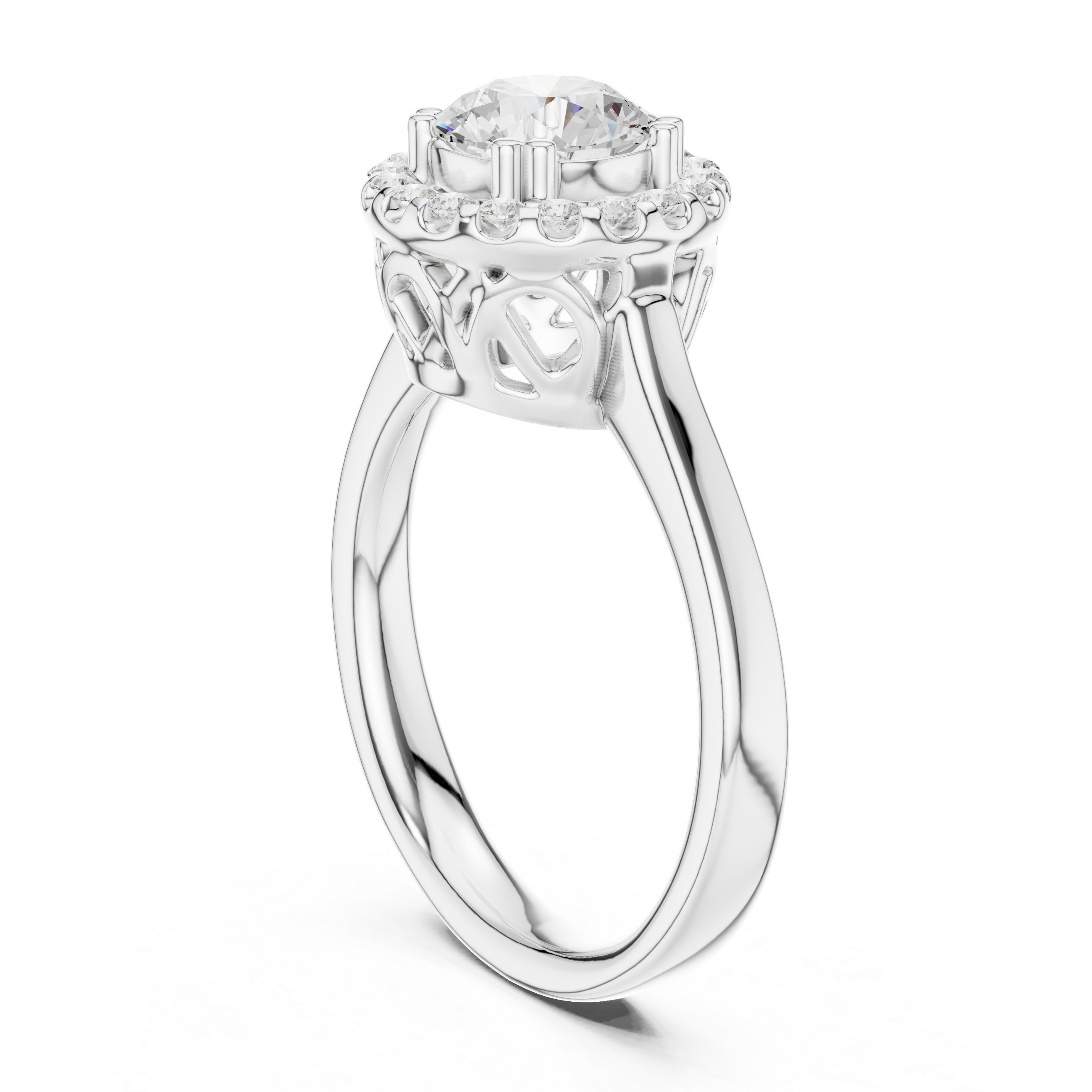 Round Halo Diamond Engagement Ring