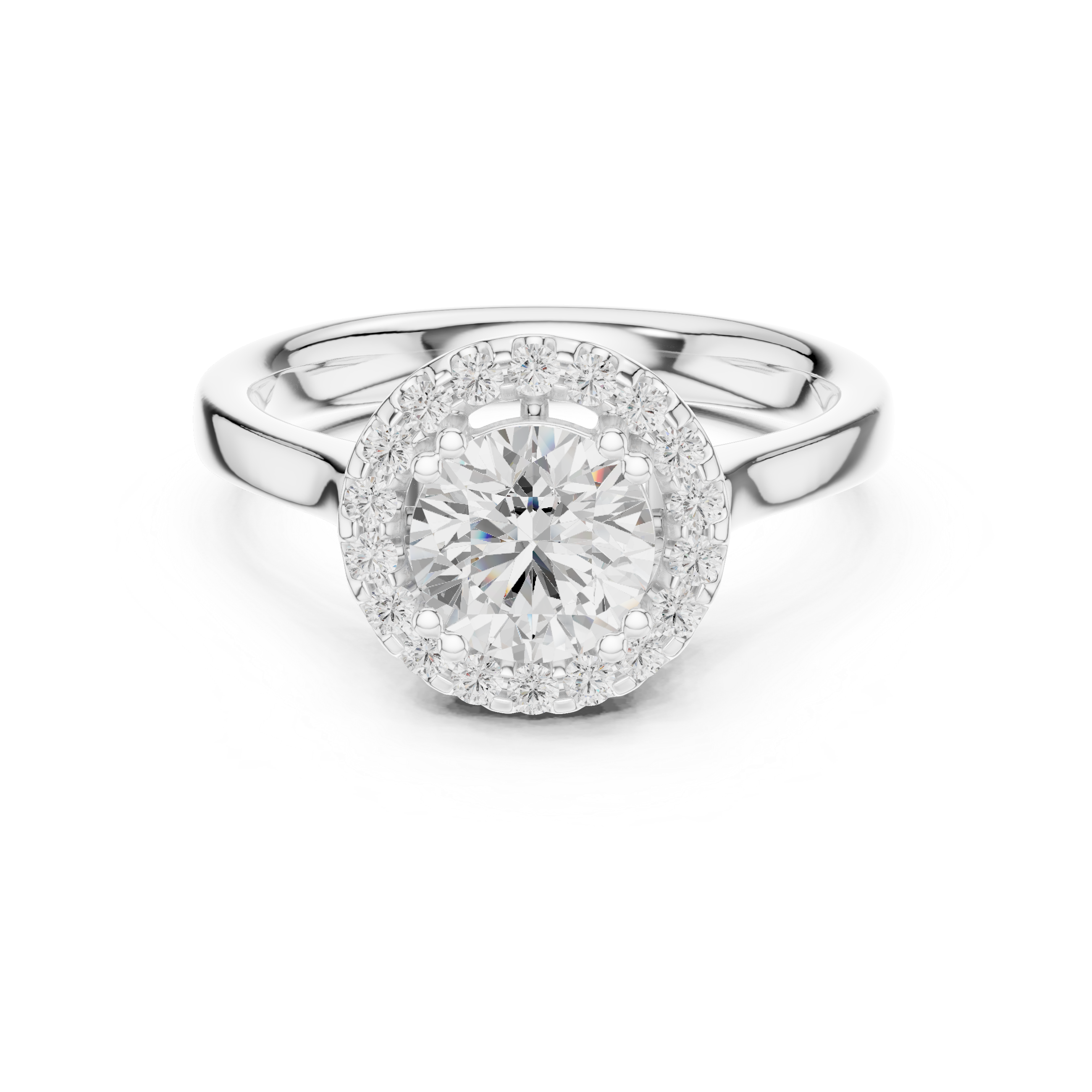 Round Halo Diamond Engagement Ring