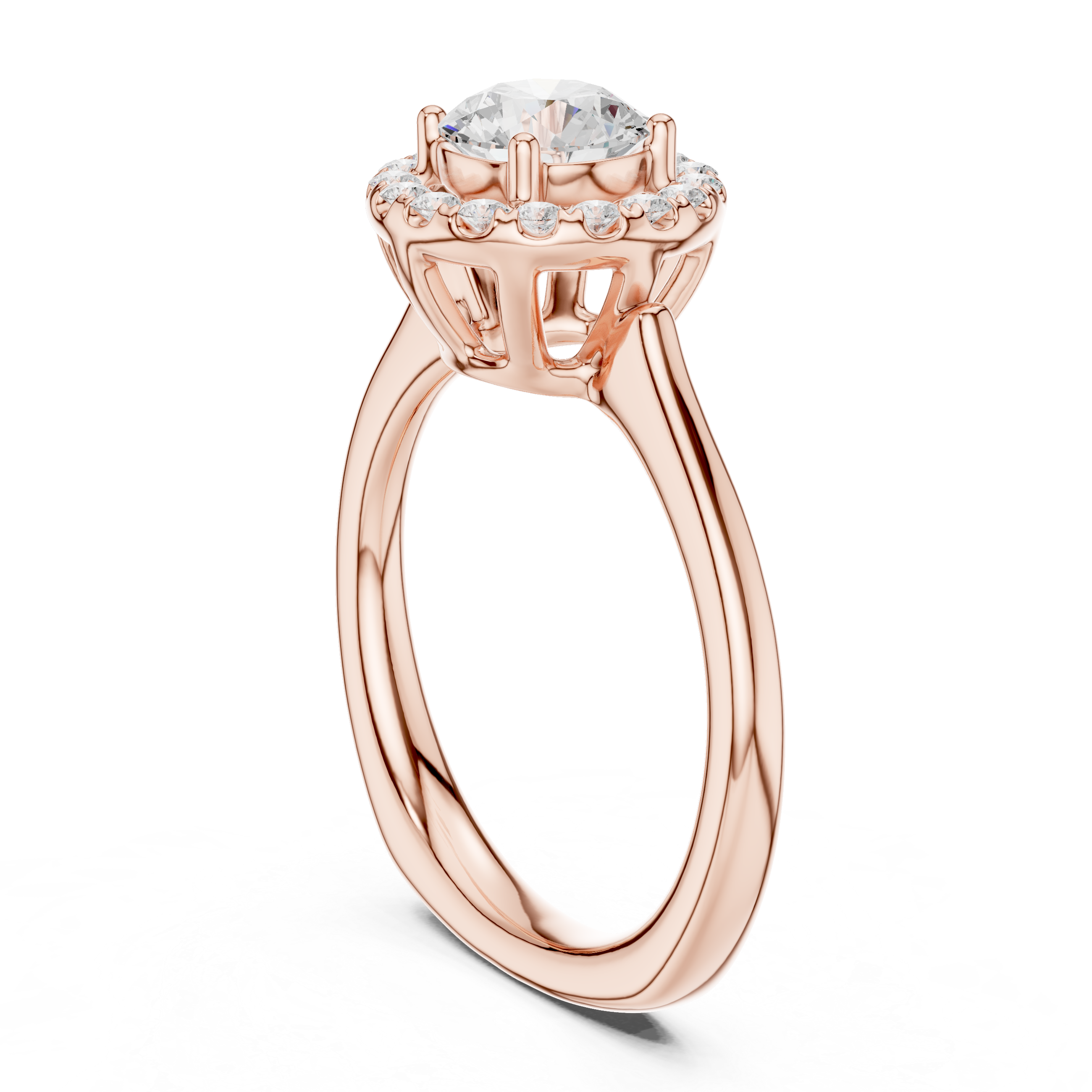 Round Halo Diamond Engagement Ring