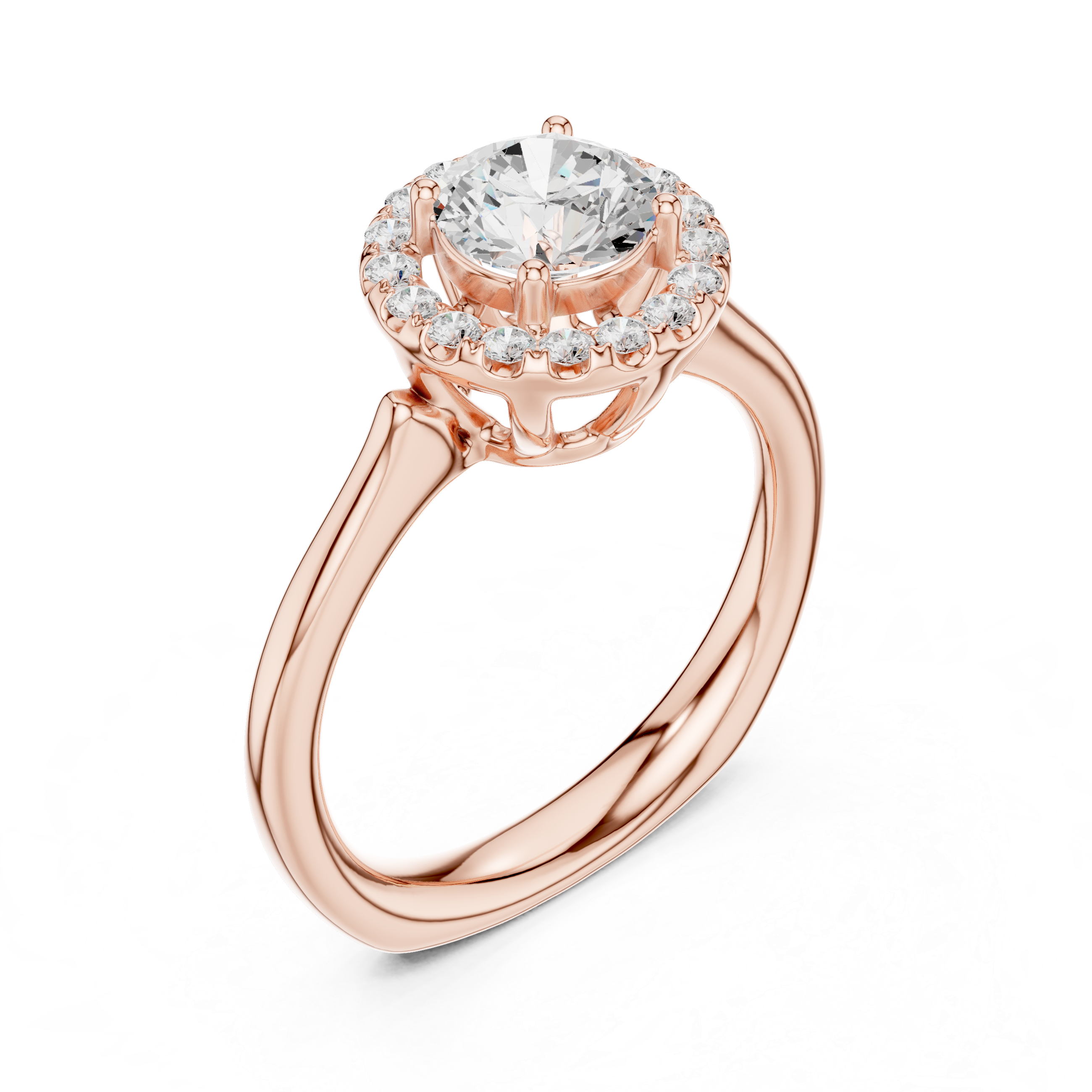 Round Halo Diamond Engagement Ring