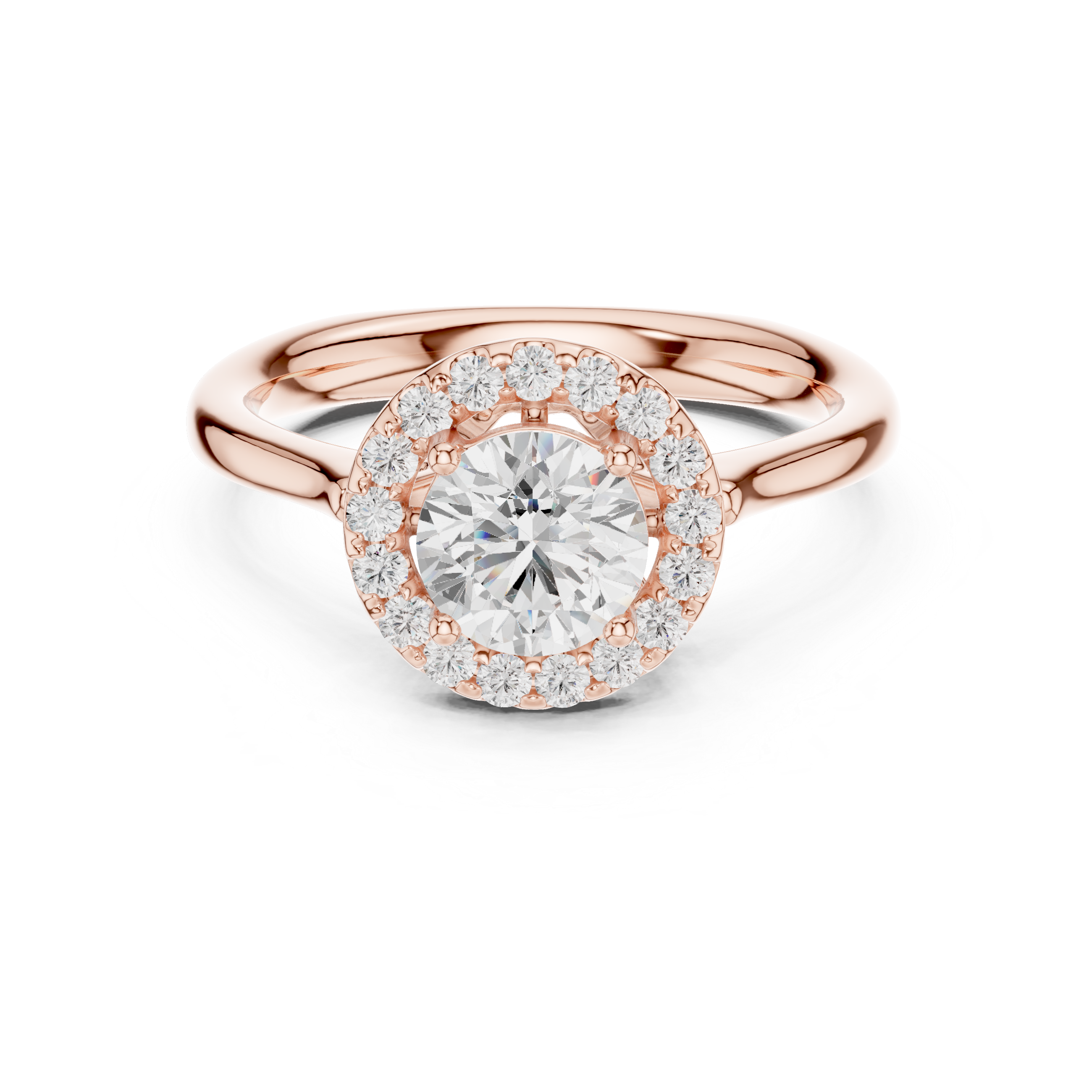 Round Halo Diamond Engagement Ring
