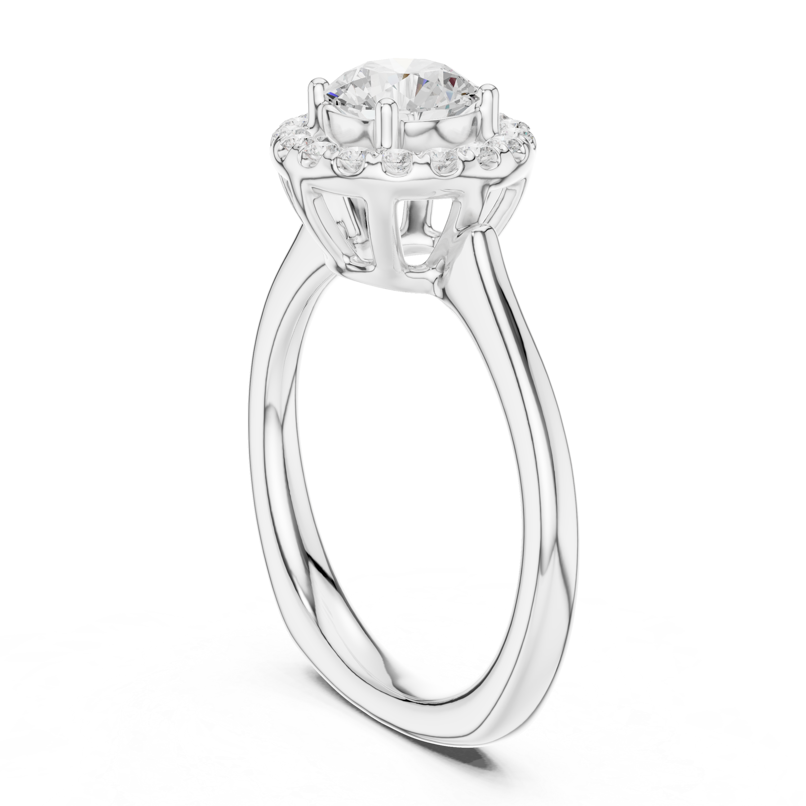 Round Halo Diamond Engagement Ring