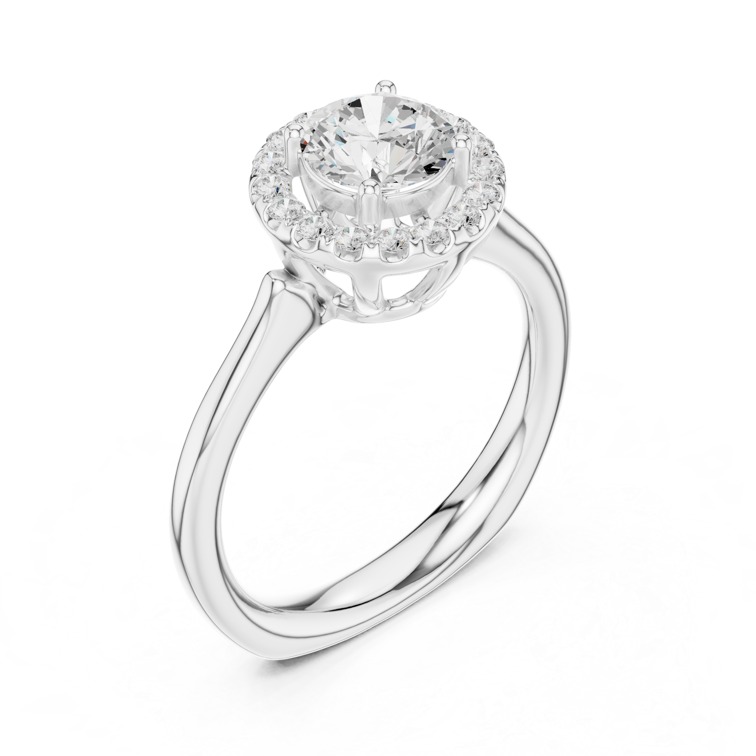 Round Halo Diamond Engagement Ring