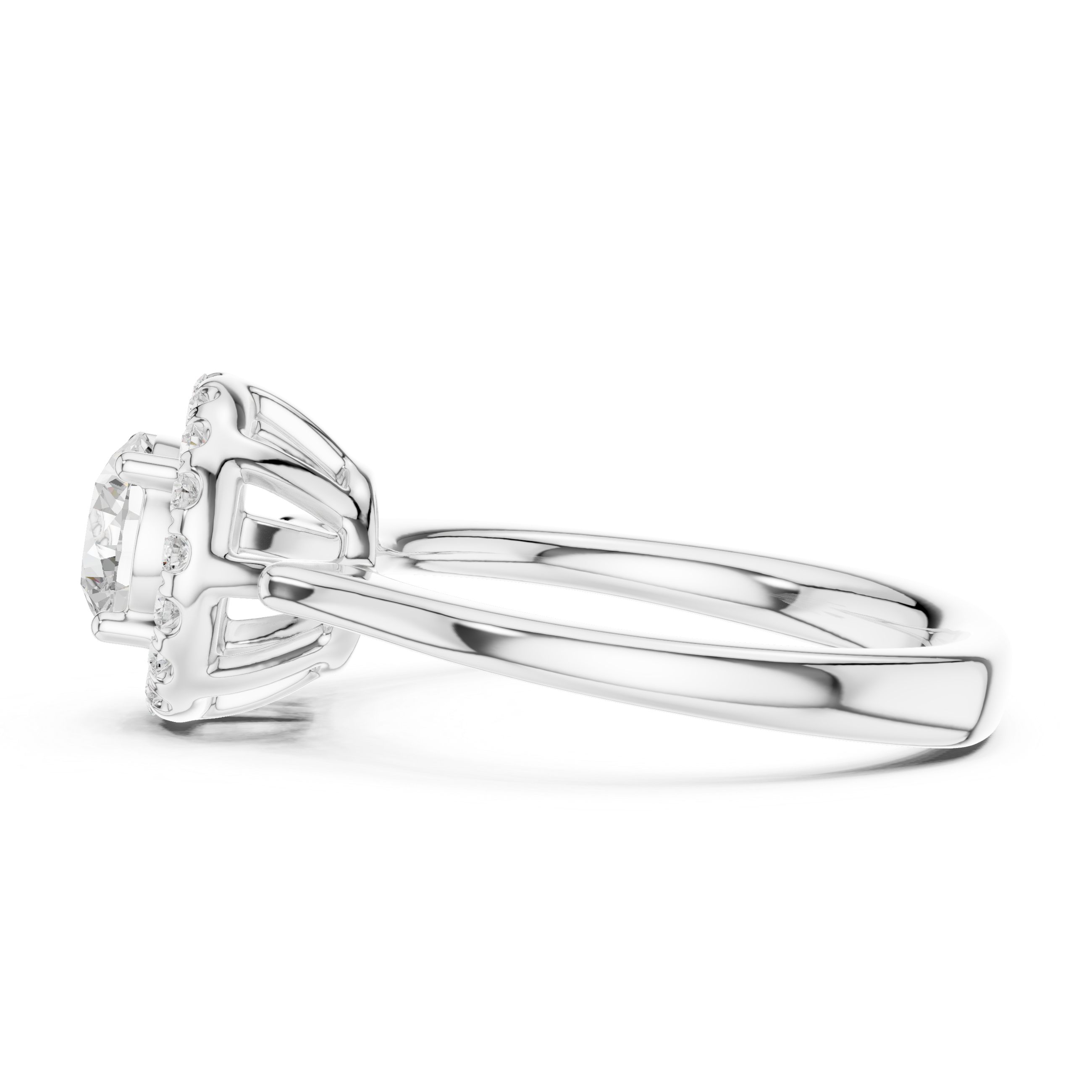 Round Halo Diamond Engagement Ring