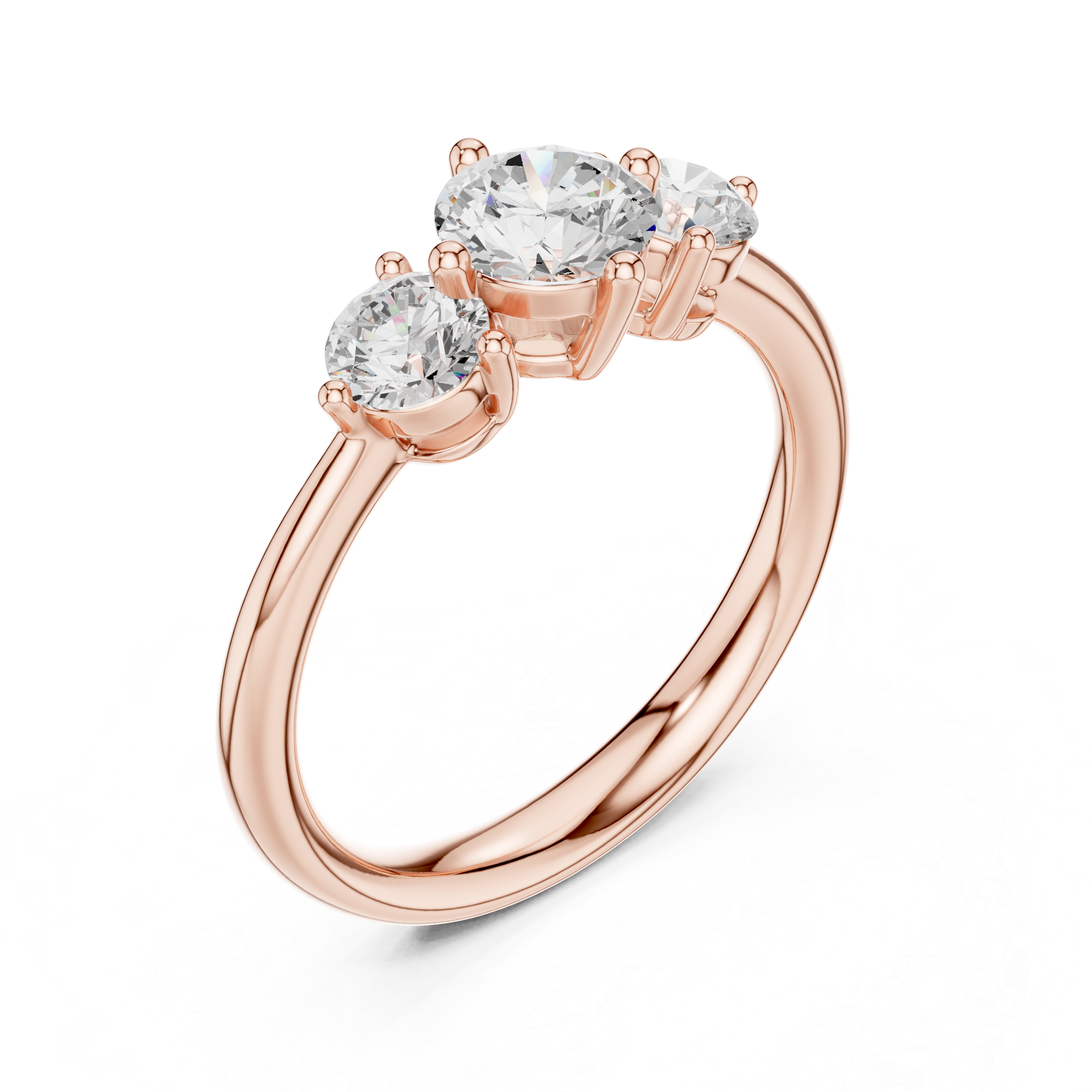 Three Stone Round Diamond Engagement Ring