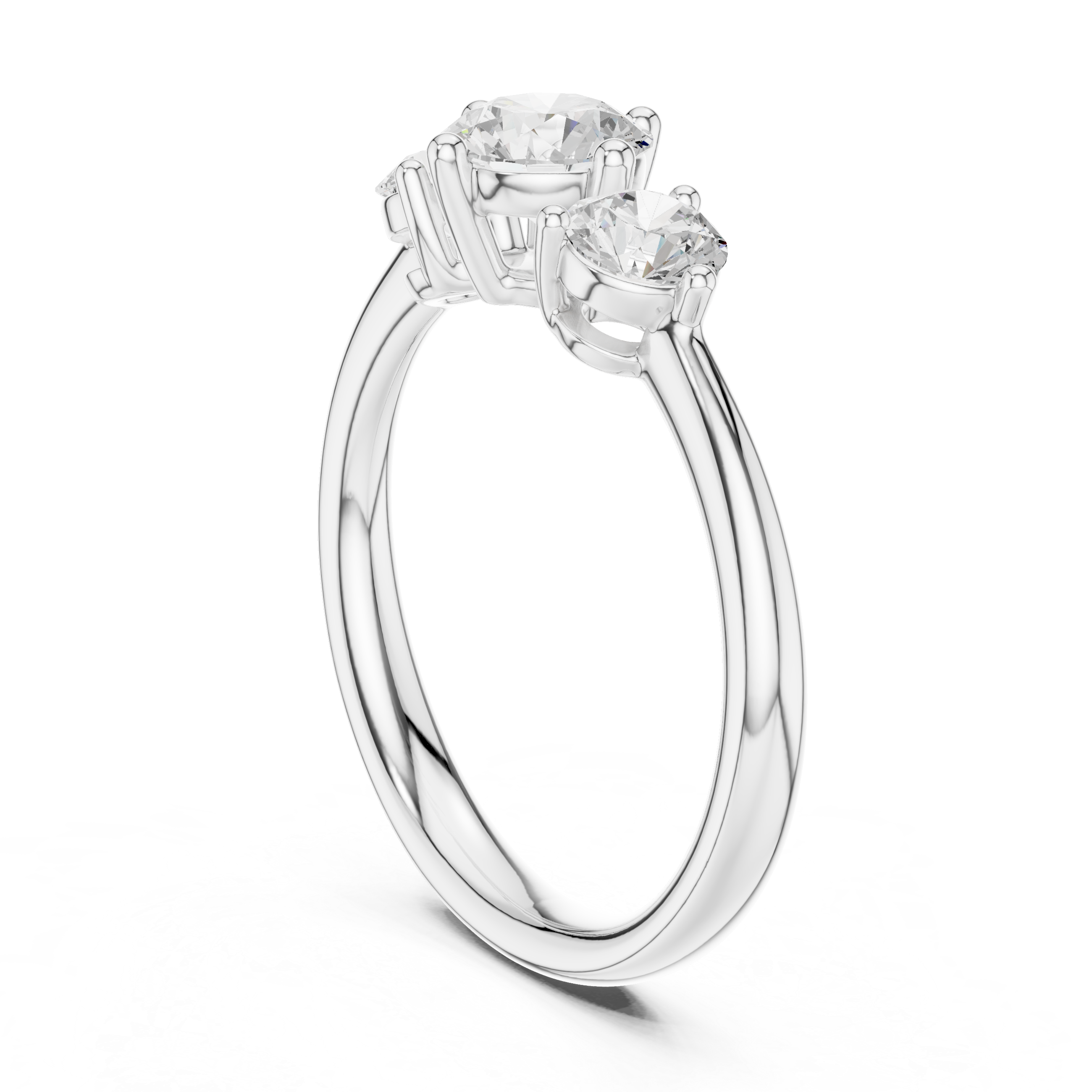 Three Stone Round Diamond Engagement Ring