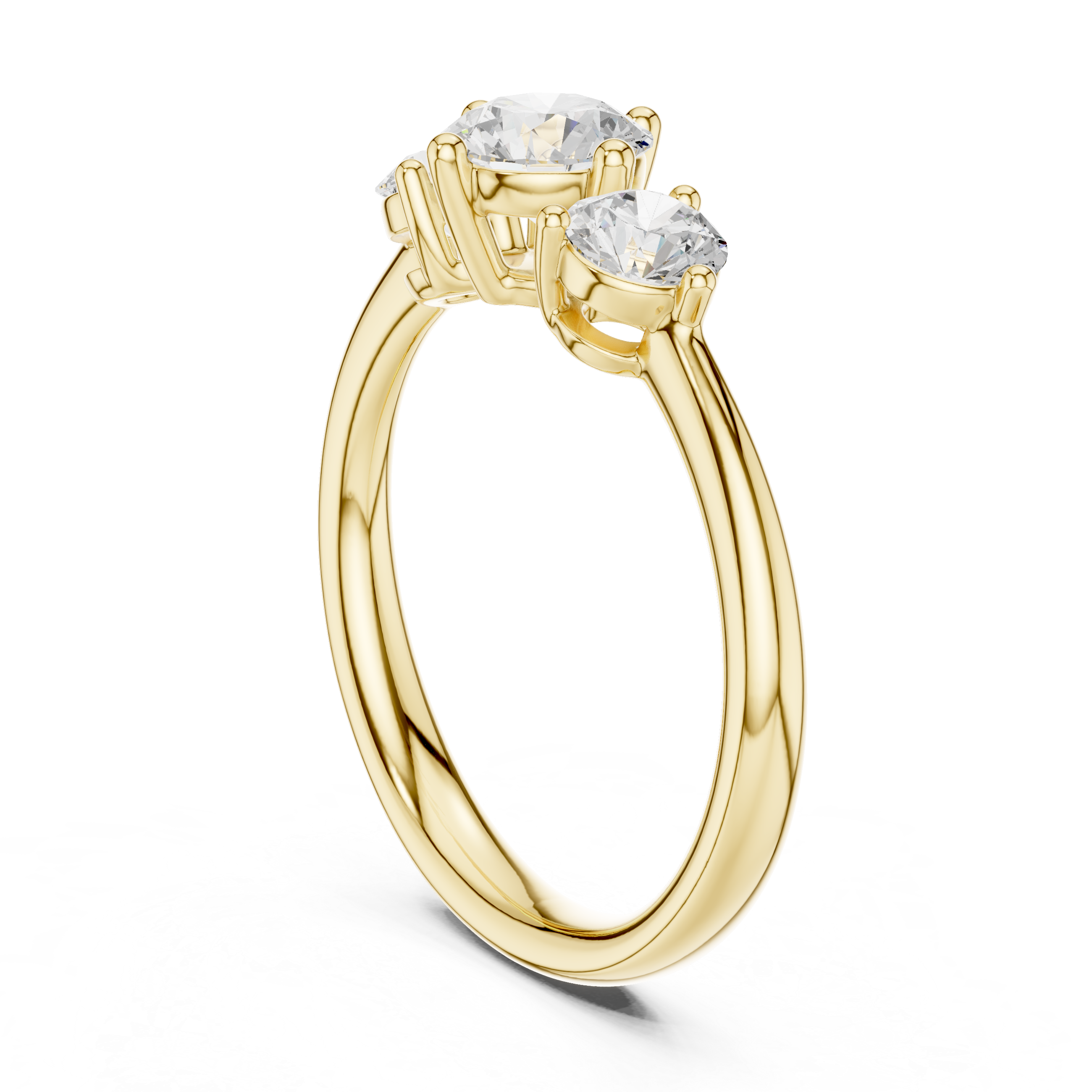 Three Stone Round Diamond Engagement Ring
