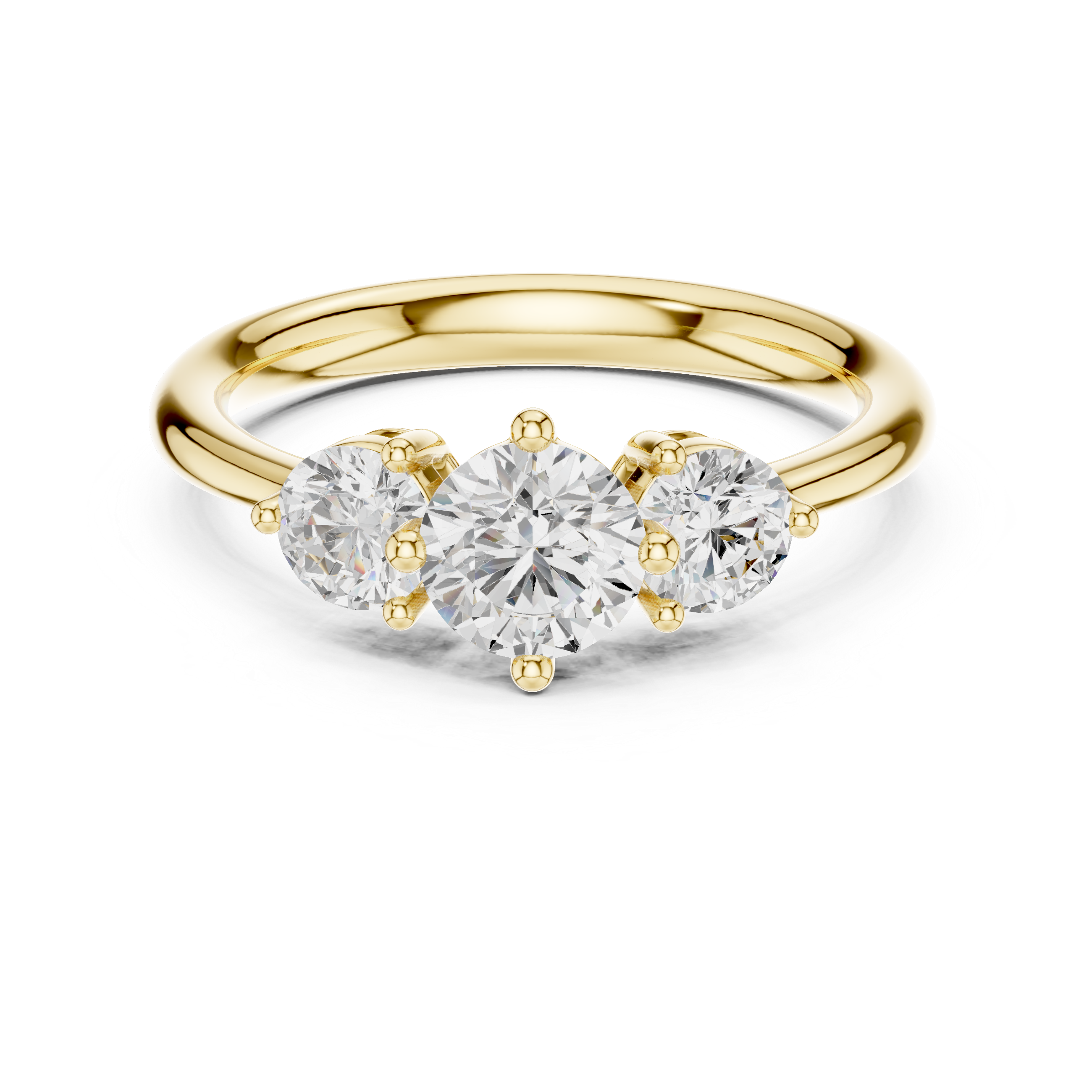 Three Stone Round Diamond Engagement Ring