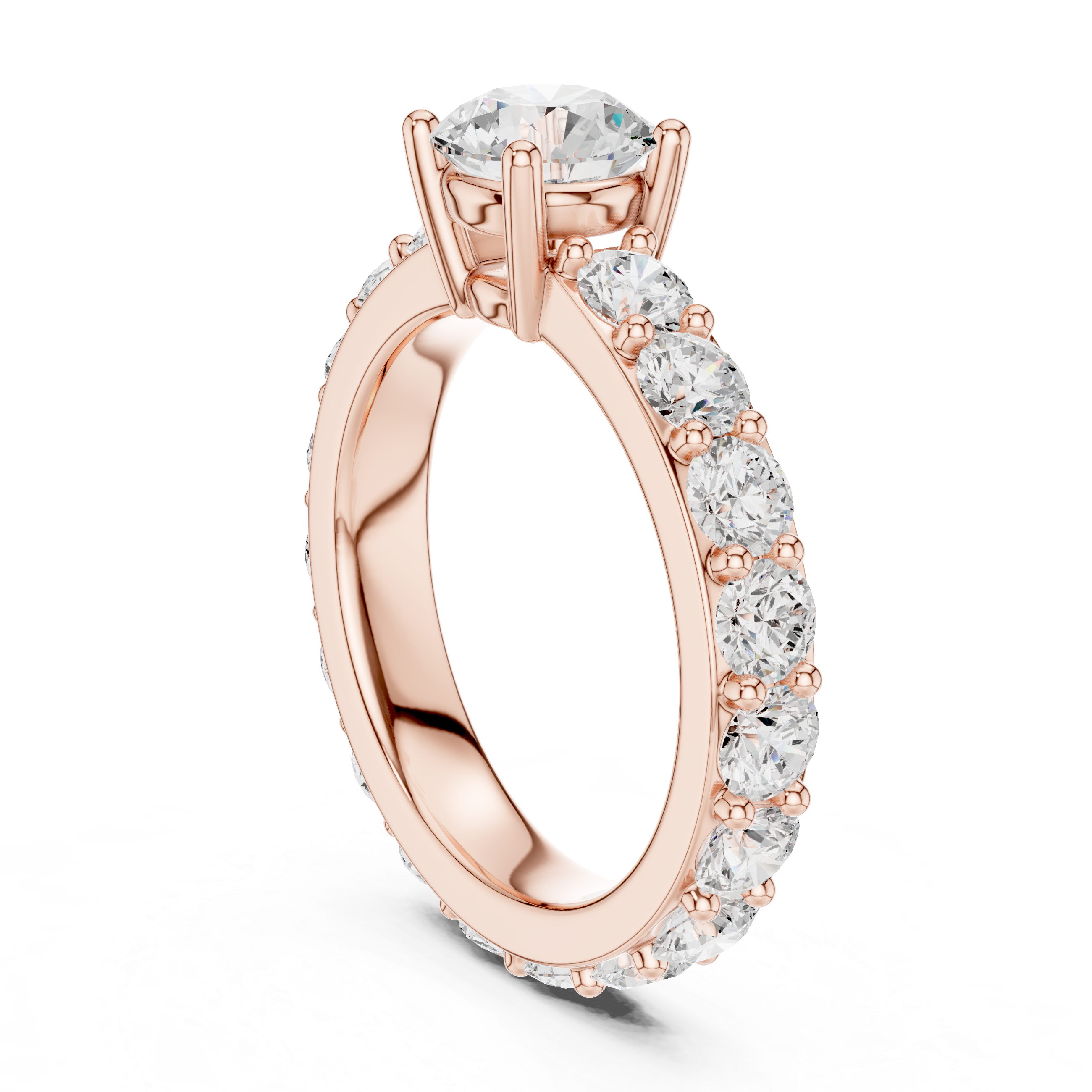 Round Diamond Pavé Engagement Ring