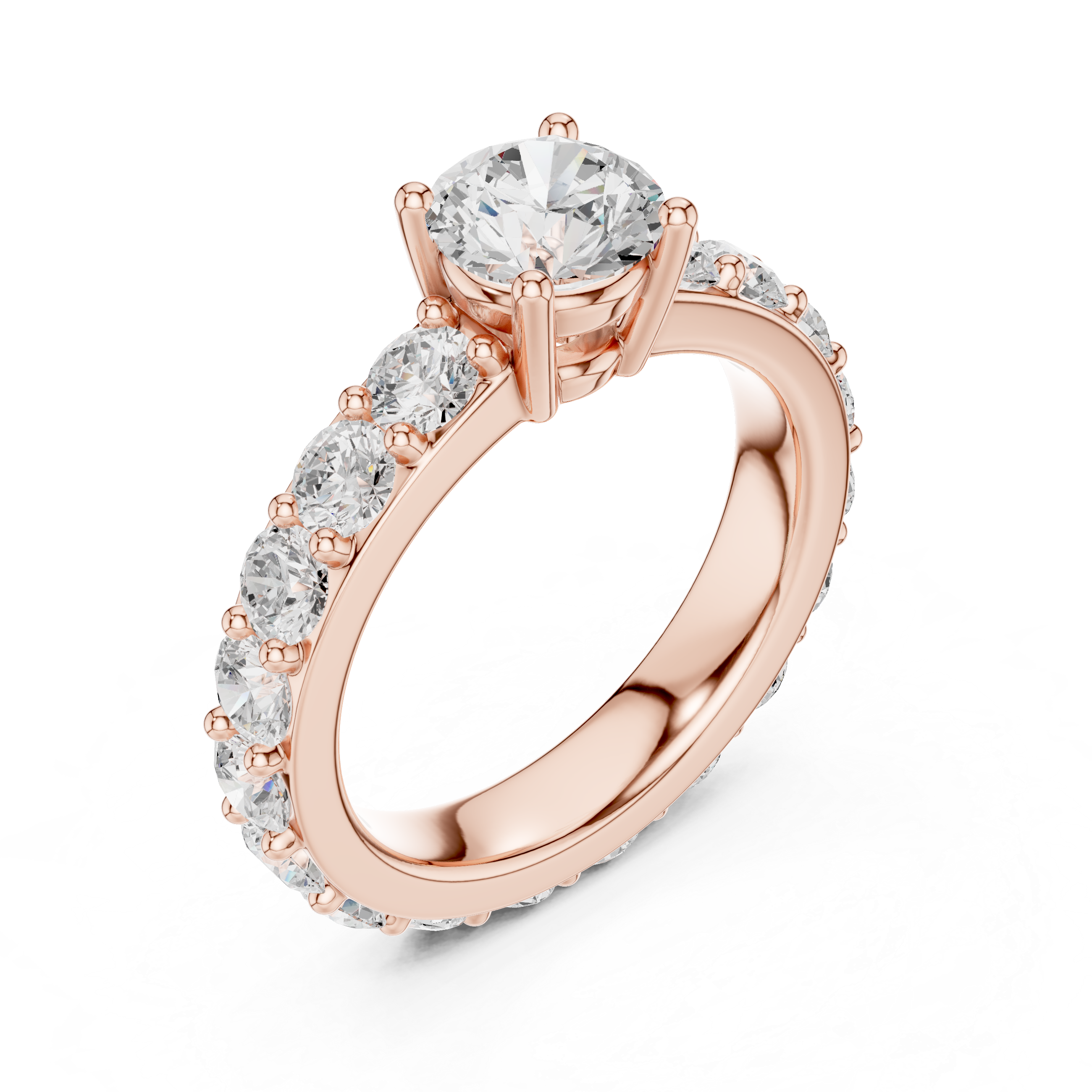 Round Diamond Pavé Engagement Ring