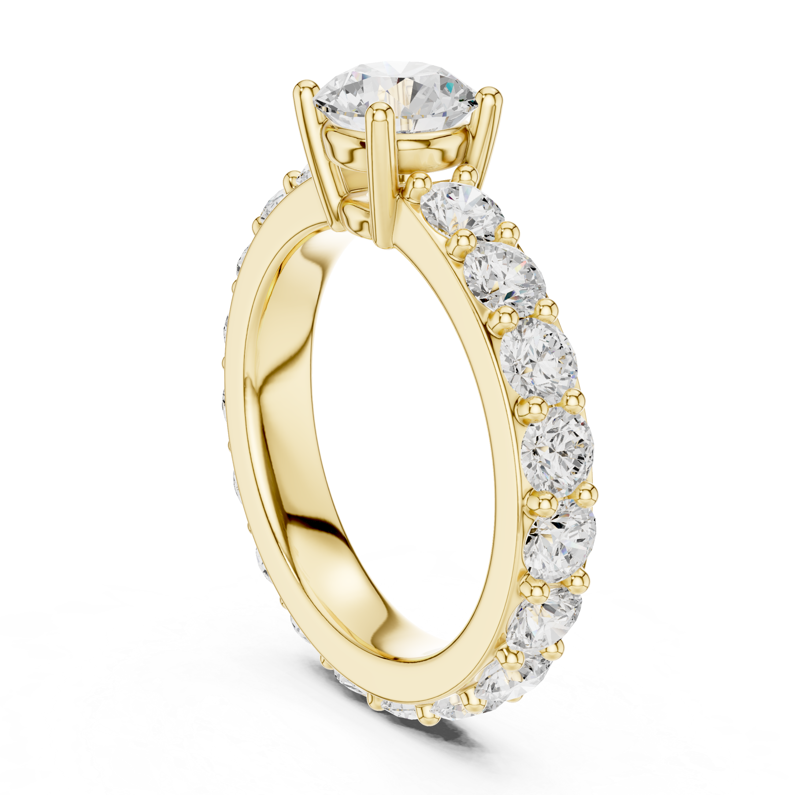 Round Diamond Pavé Engagement Ring