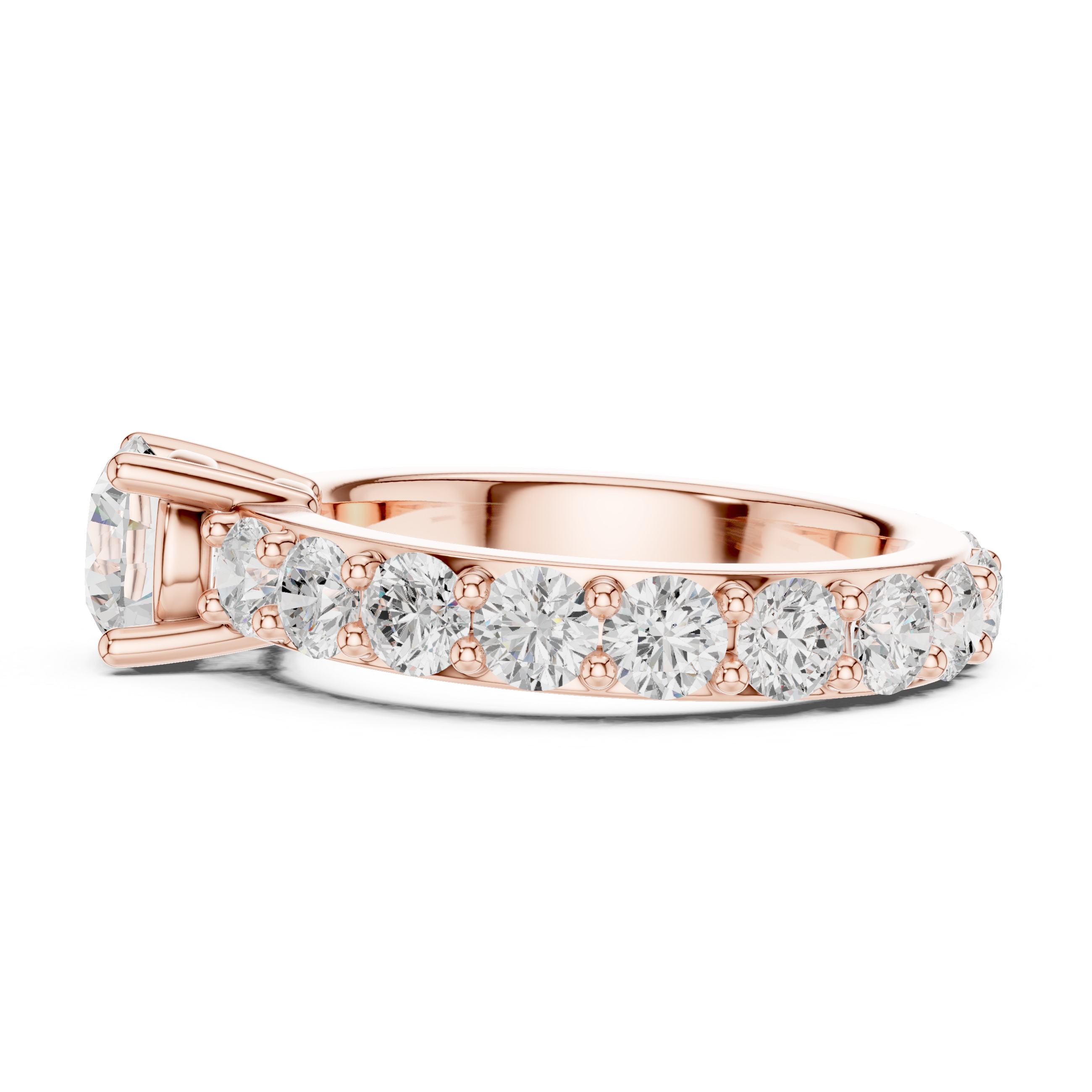 Round Diamond Pavé Engagement Ring