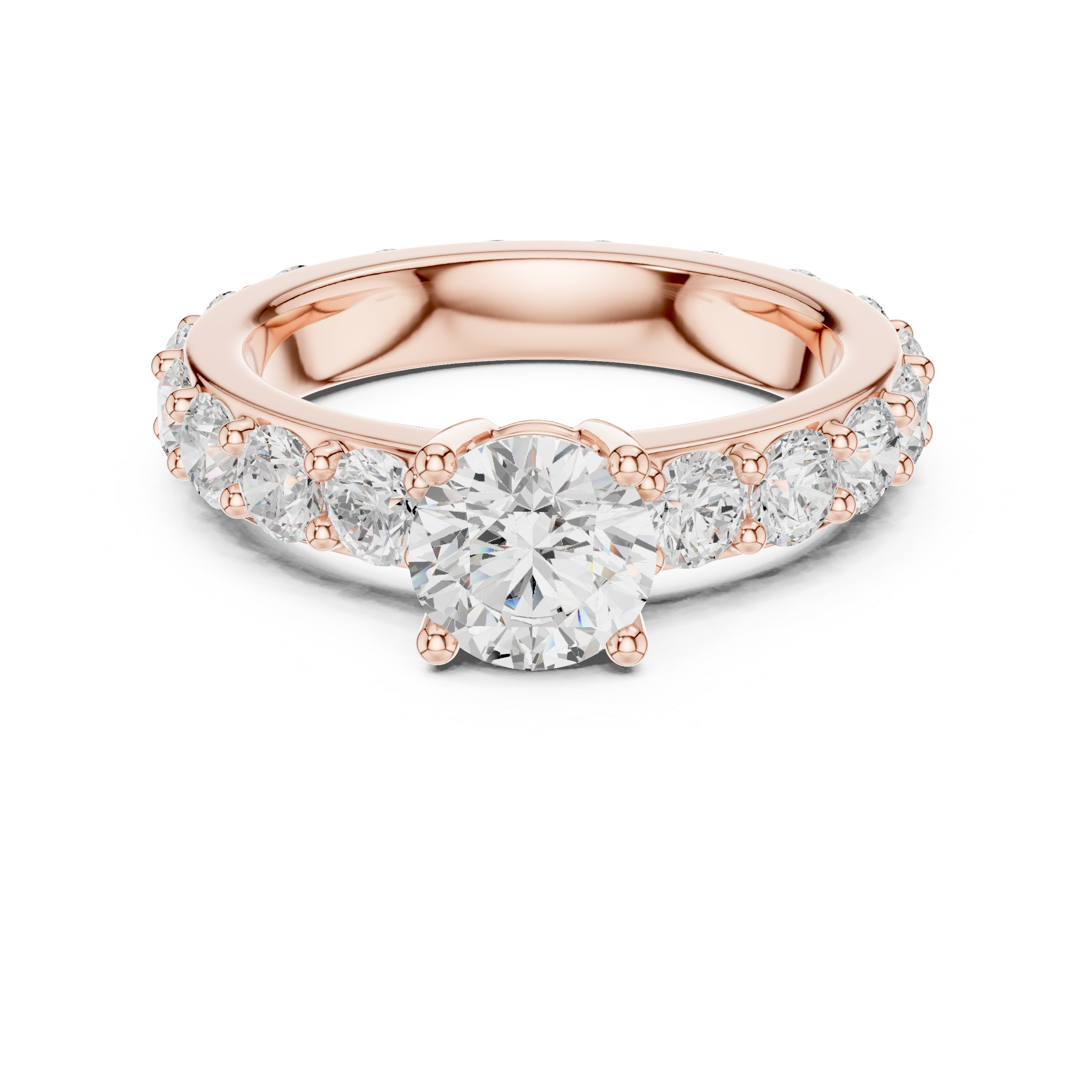Round Diamond Pavé Engagement Ring