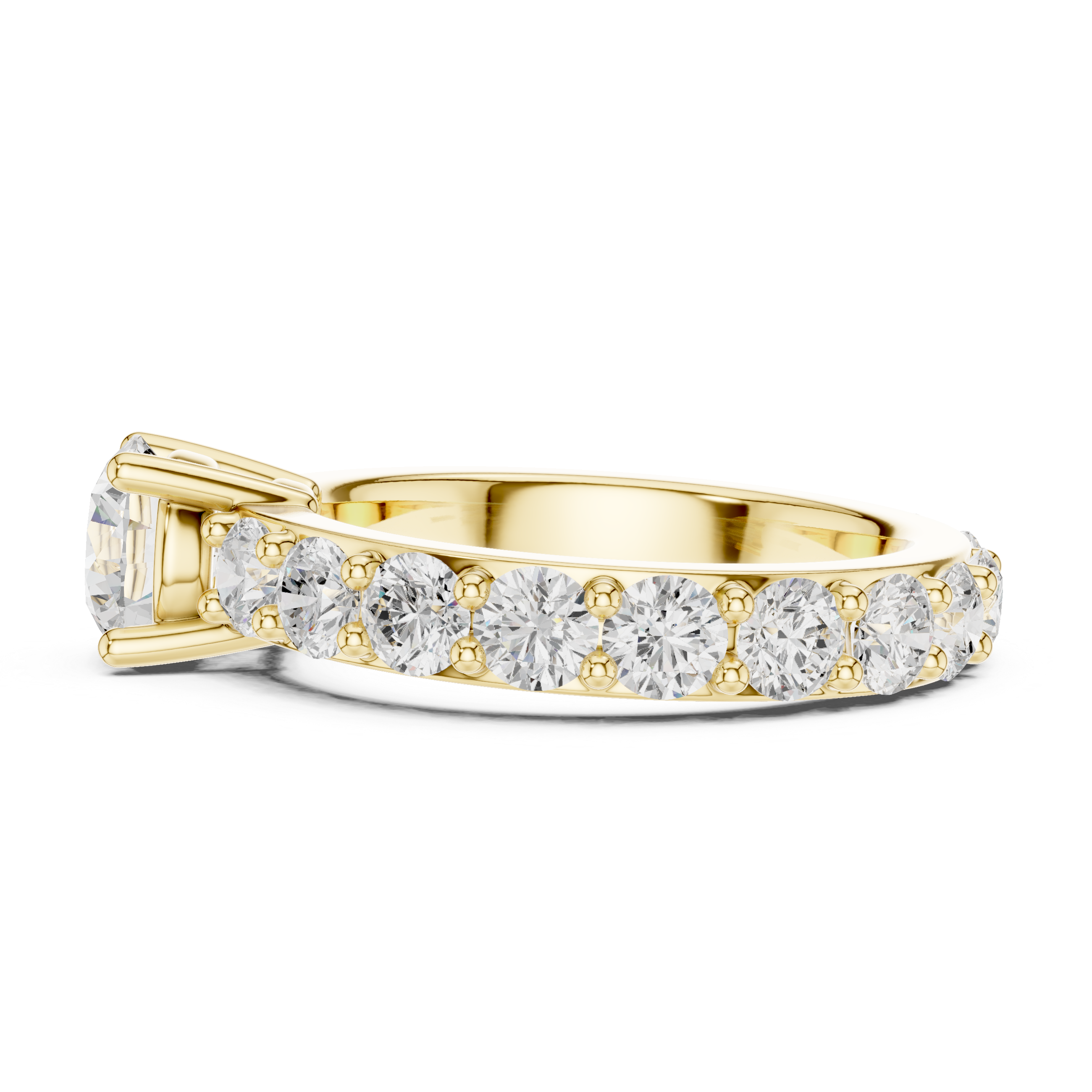 Round Diamond Pavé Engagement Ring