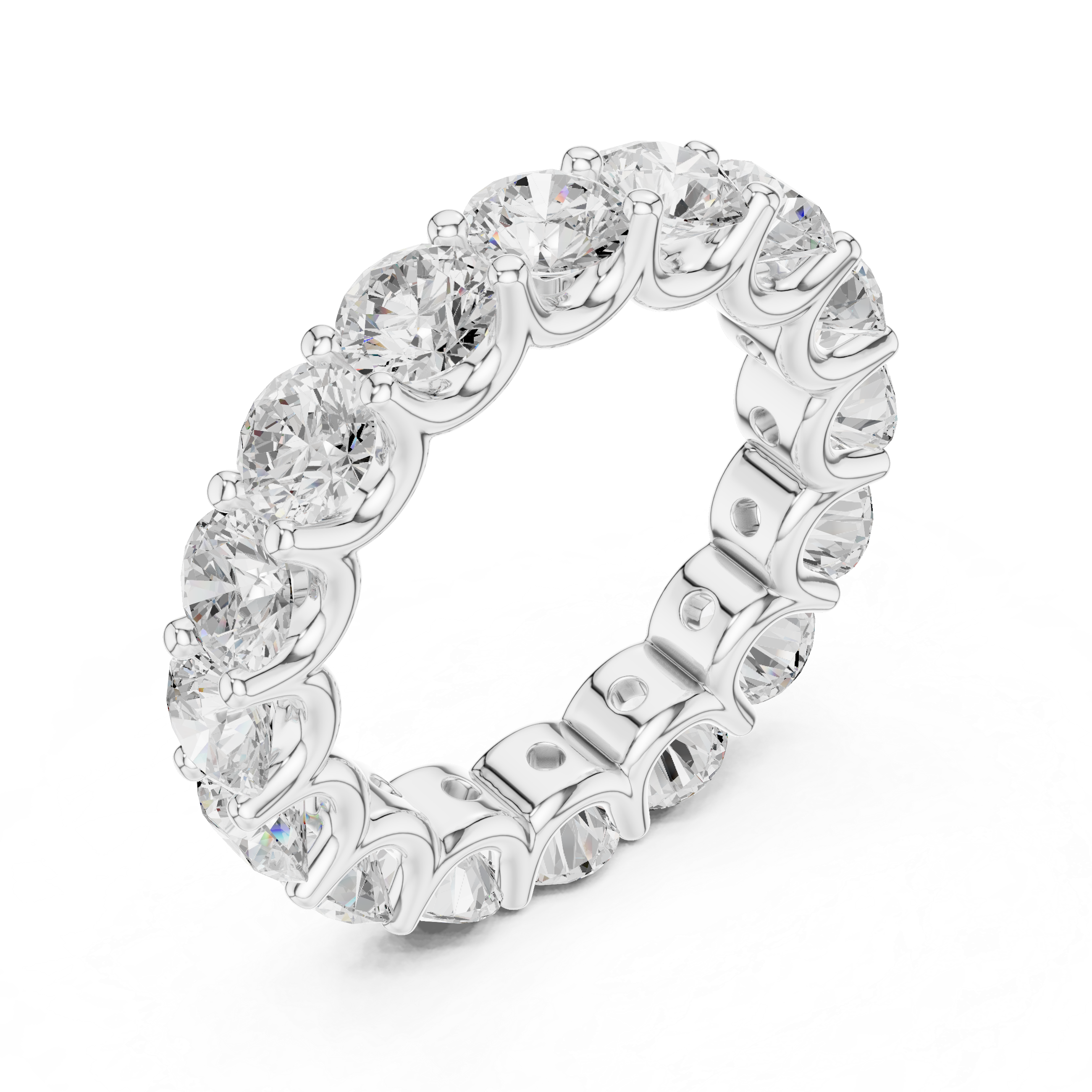 Round Diamond Eternity Wedding Band