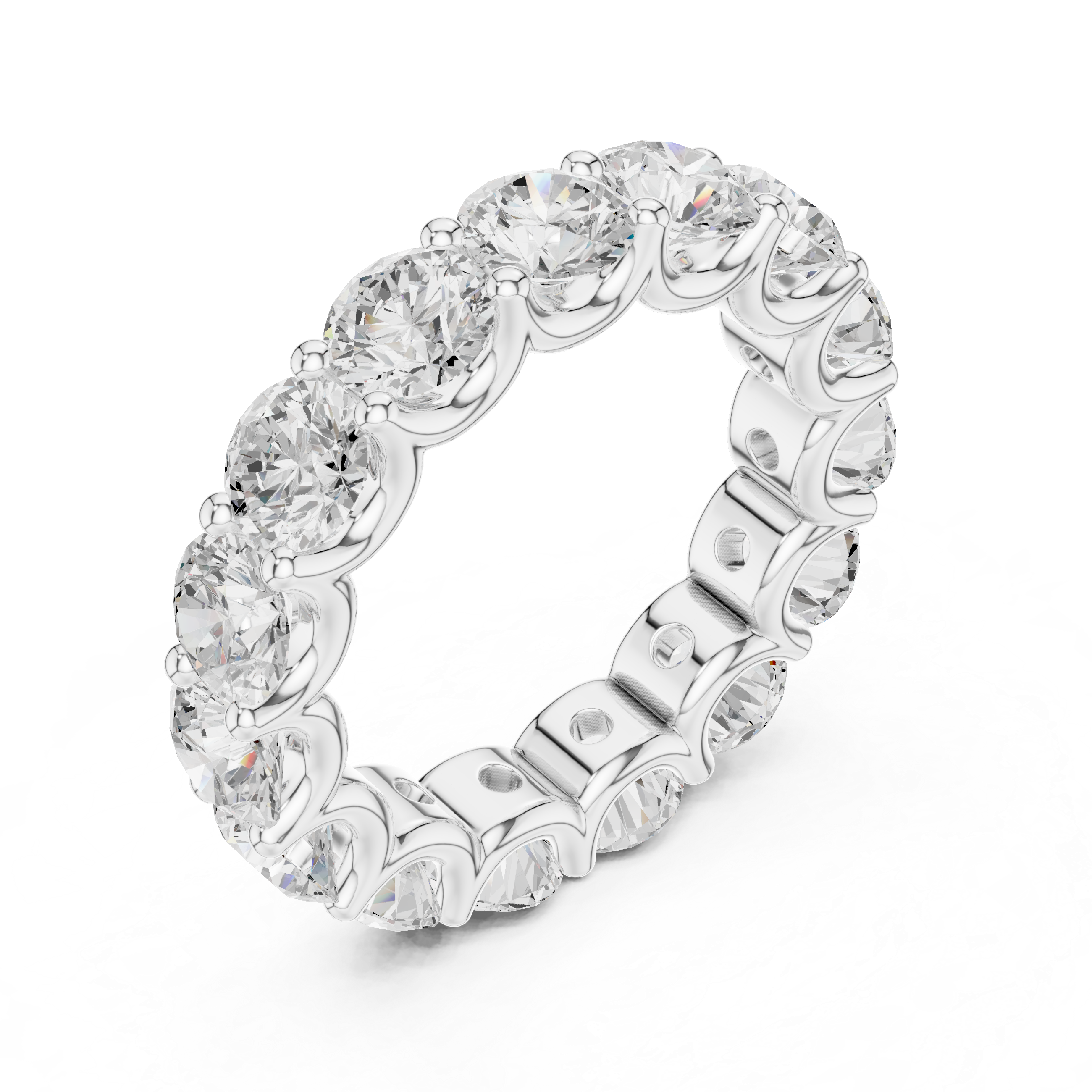 Round Diamond Eternity Wedding Band