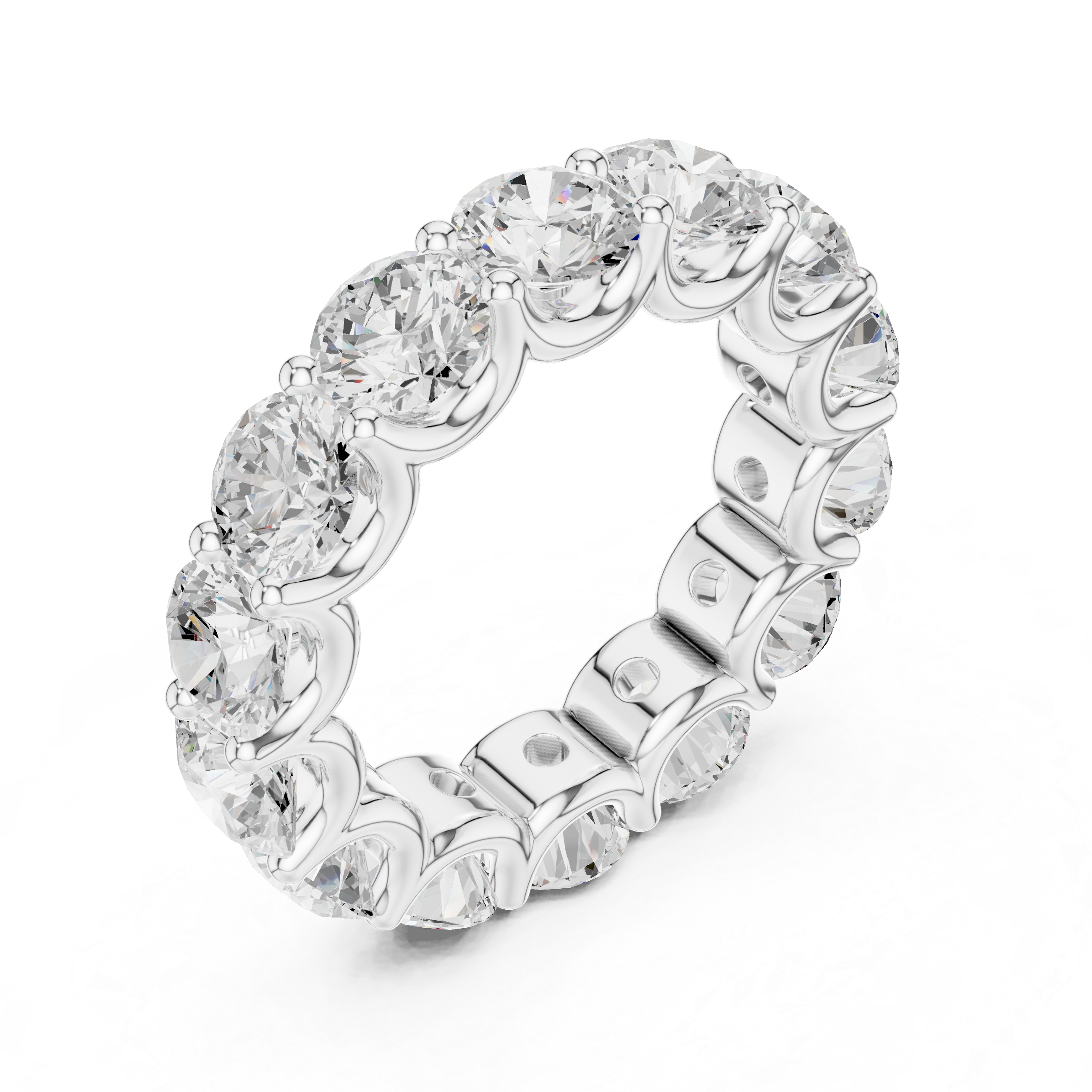 Round Diamond Eternity Wedding Band