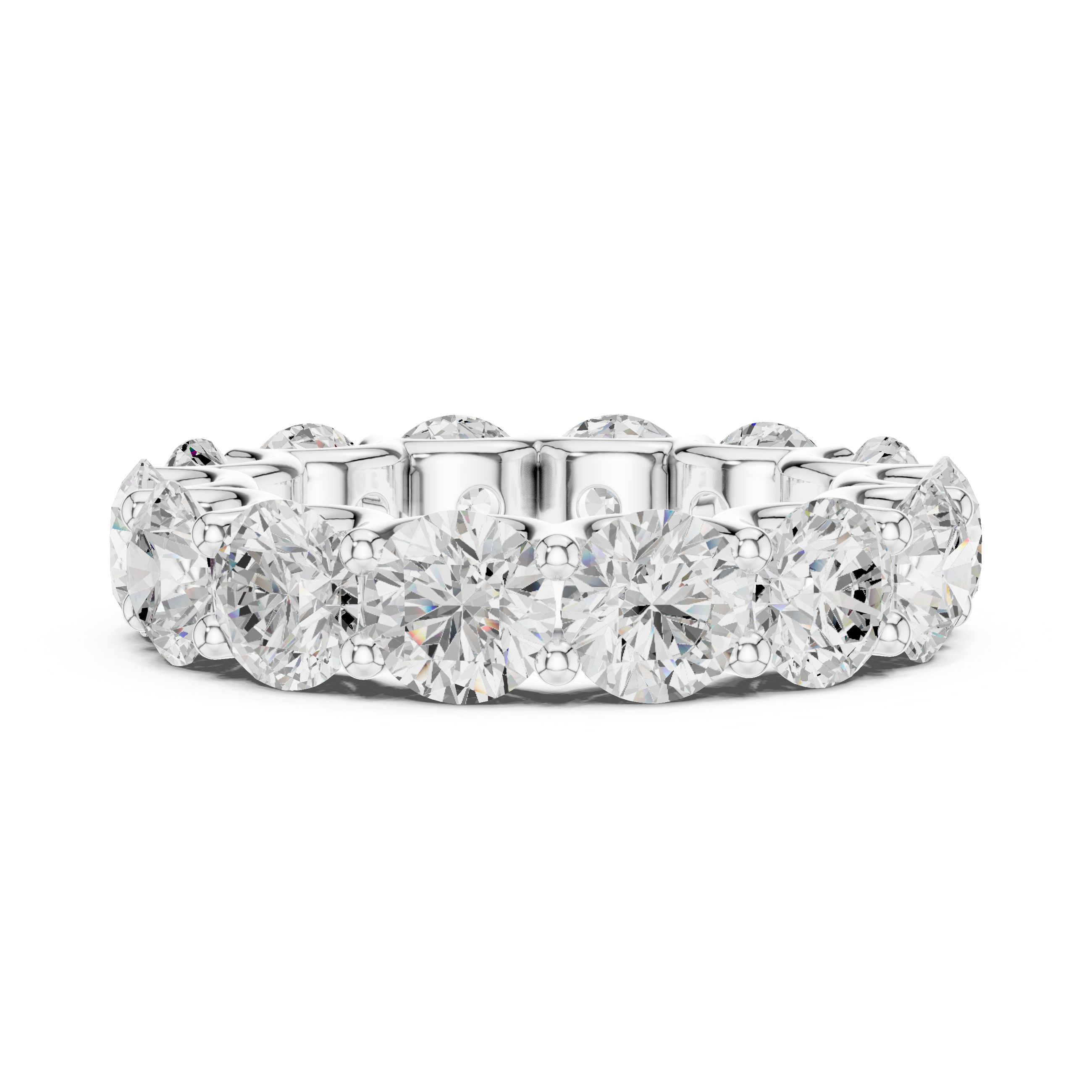 Round Diamond Eternity Wedding Band