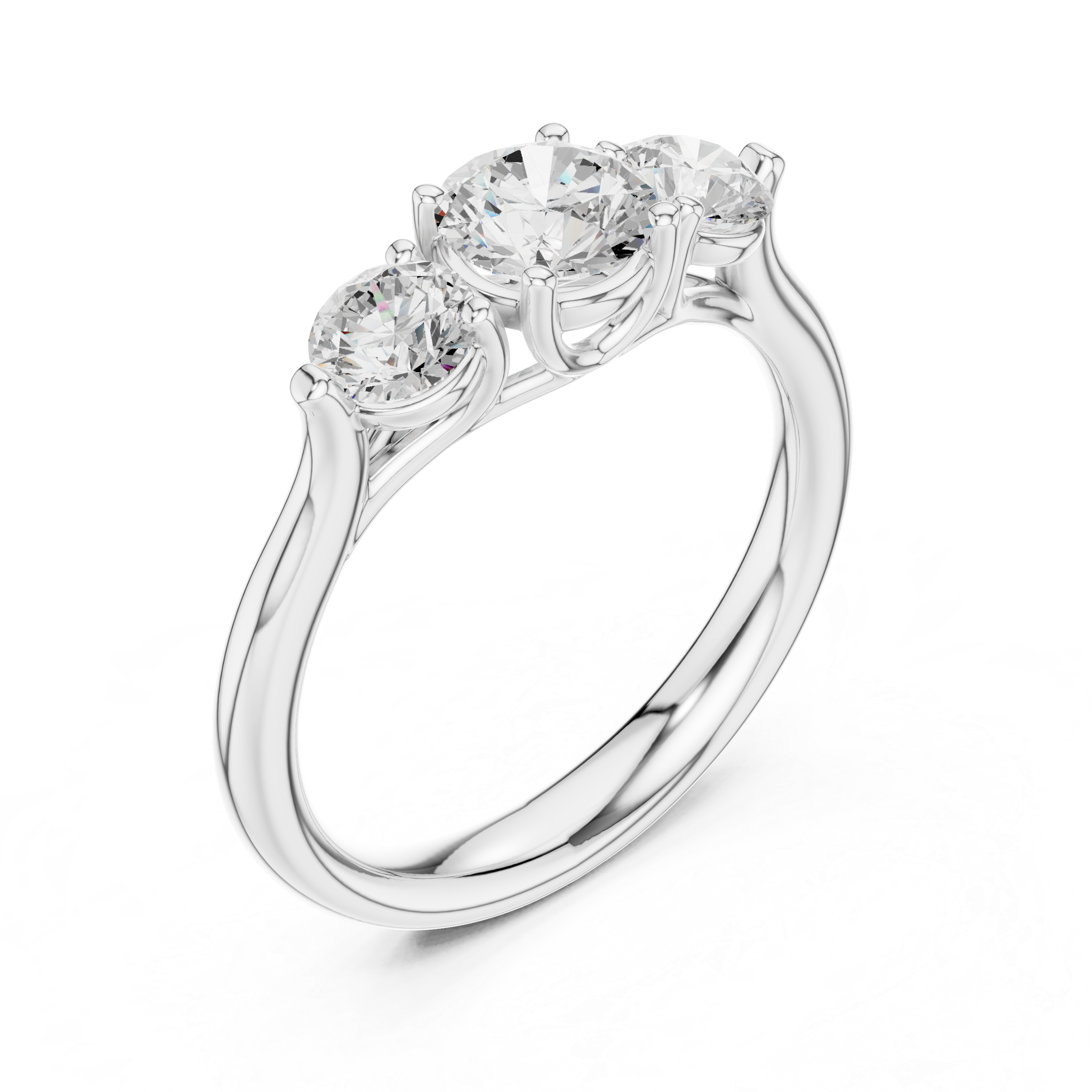 Classic Three Stone Diamond Engagement Ring