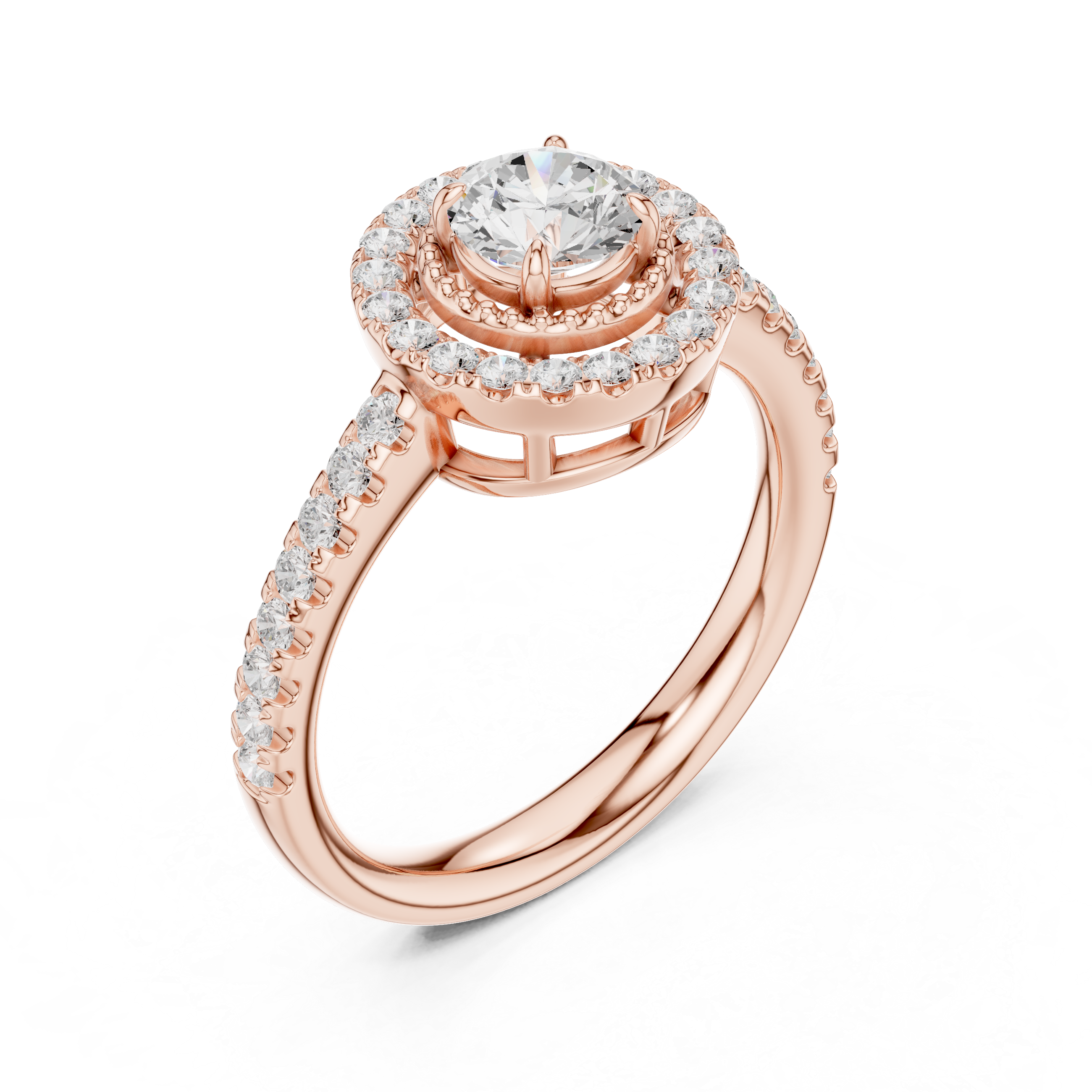 Vintage Double Halo Diamond Engagement Ring