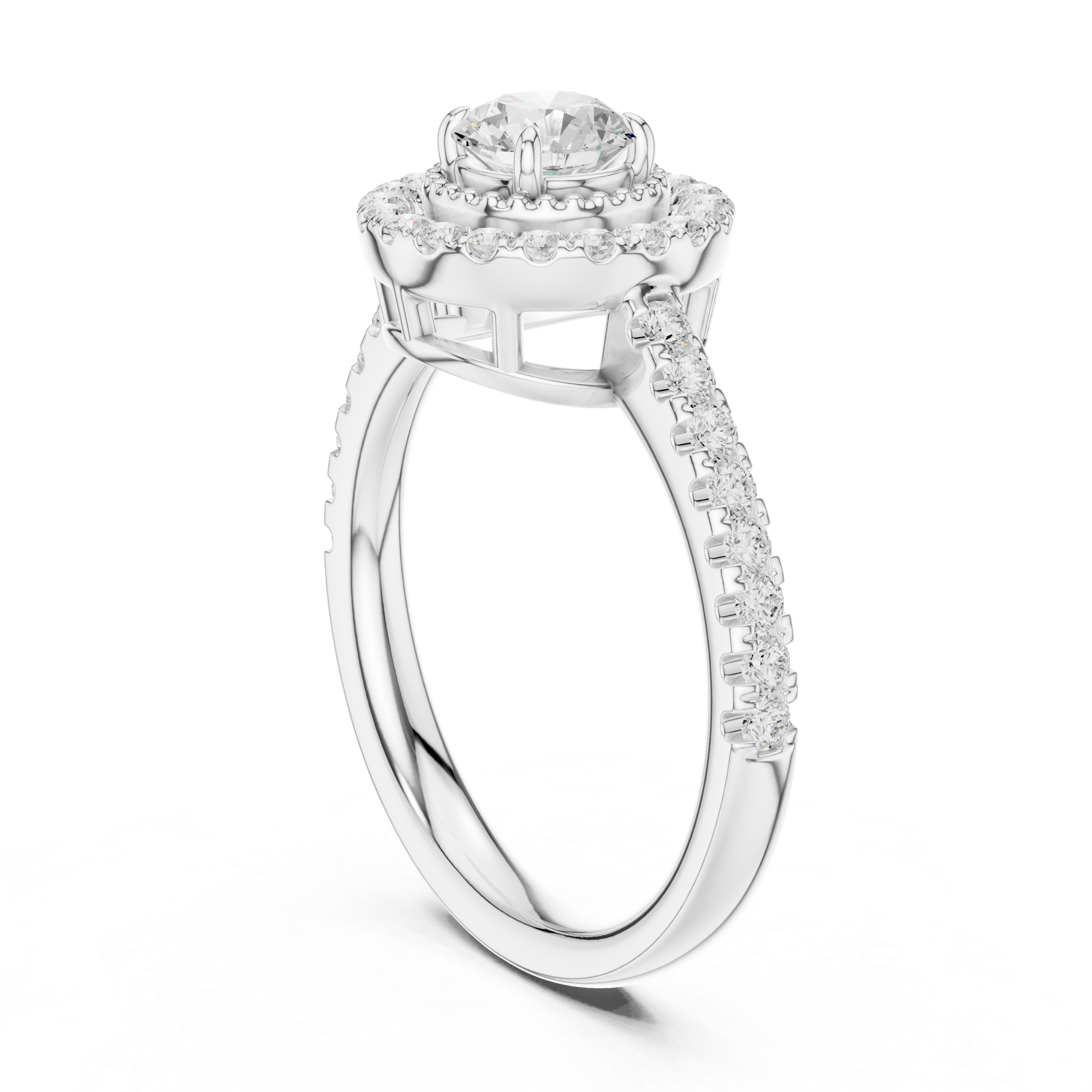 Vintage Double Halo Diamond Engagement Ring