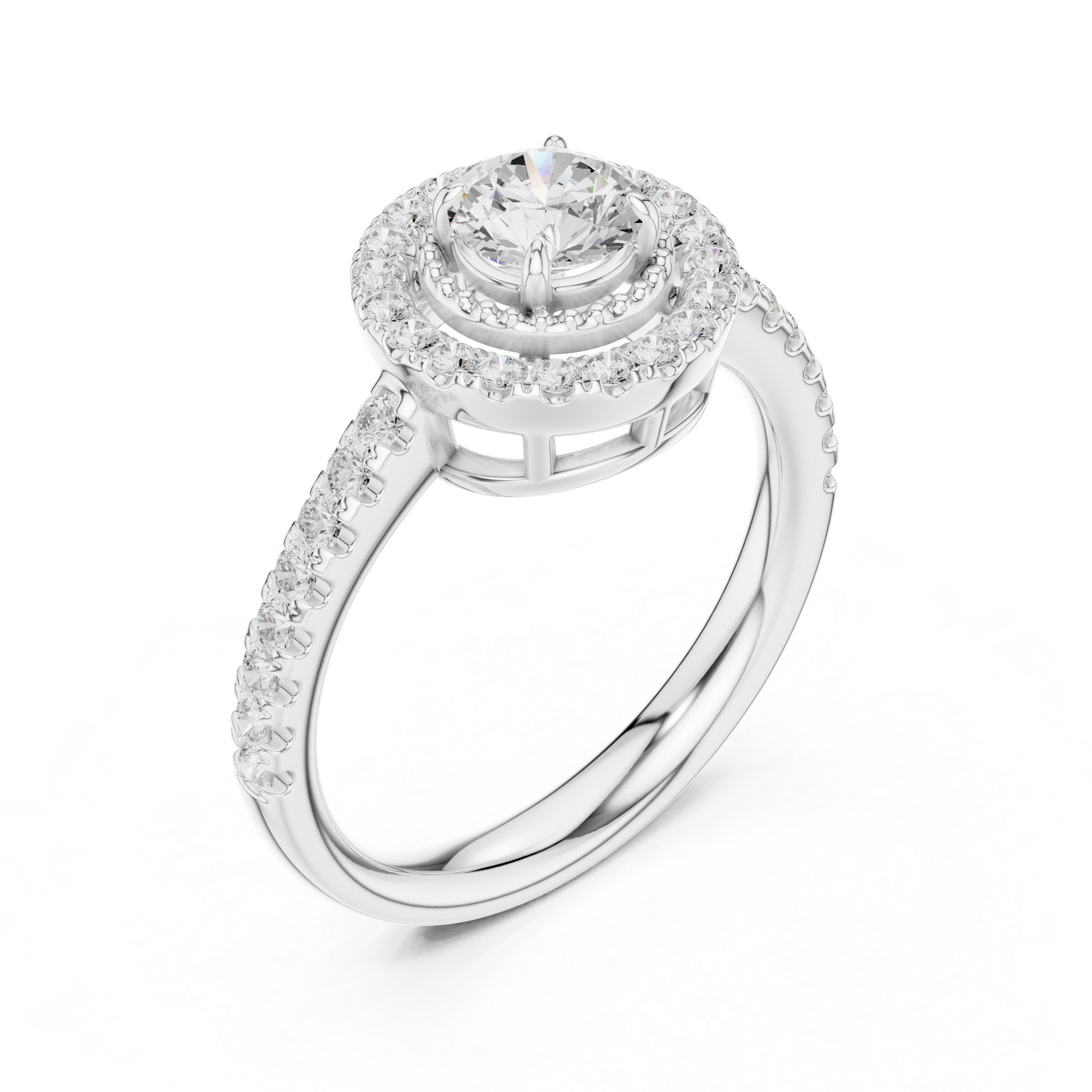 Vintage Double Halo Diamond Engagement Ring